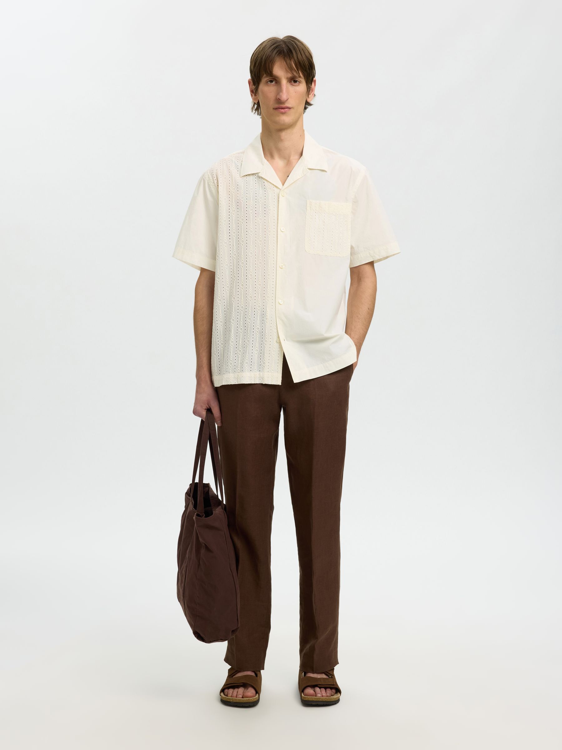 BRODERIE ANGLAISE SHORT SLEEVED SHIRT