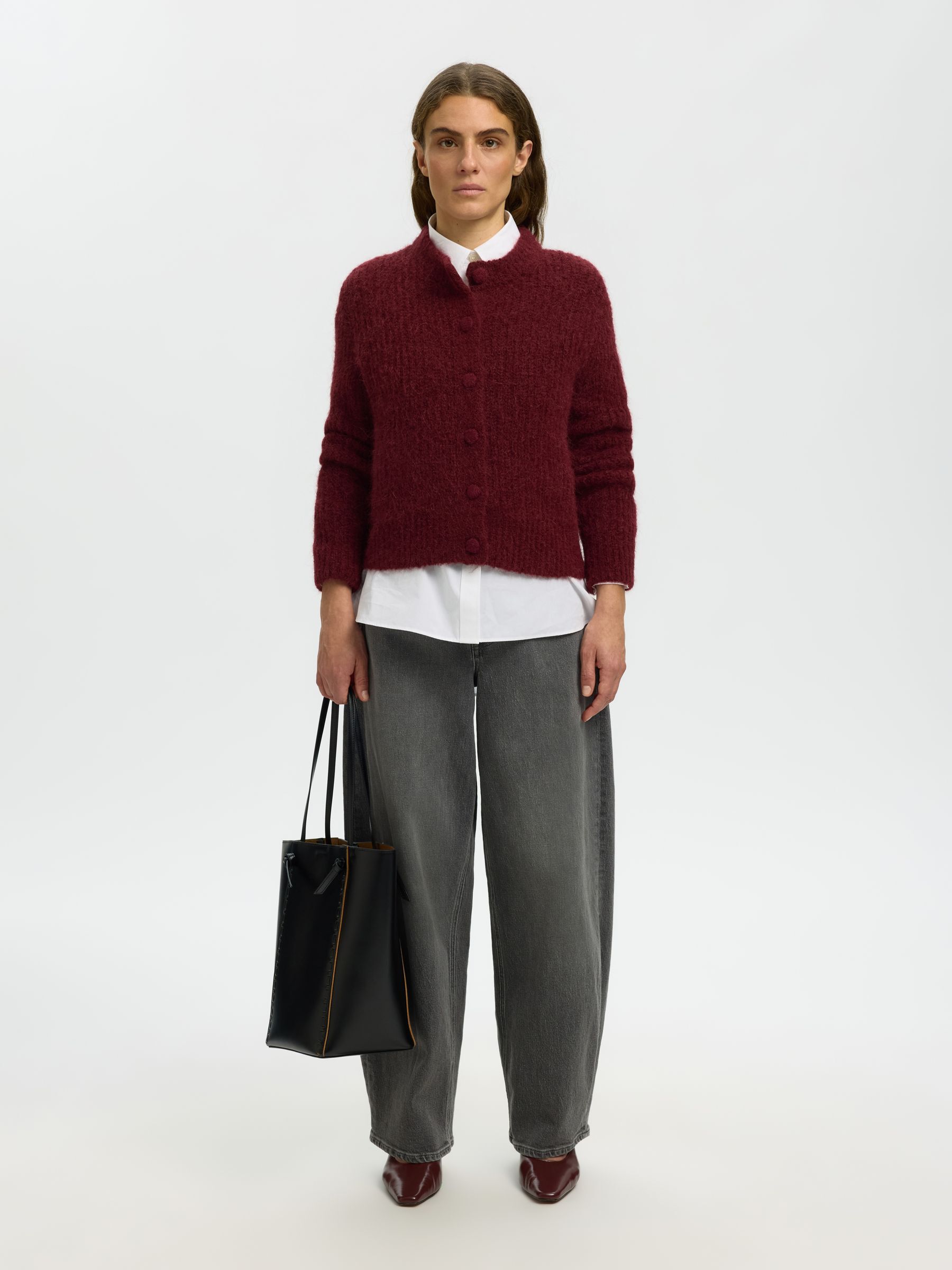 ALPACA BLEND KNITTED CARDIGAN