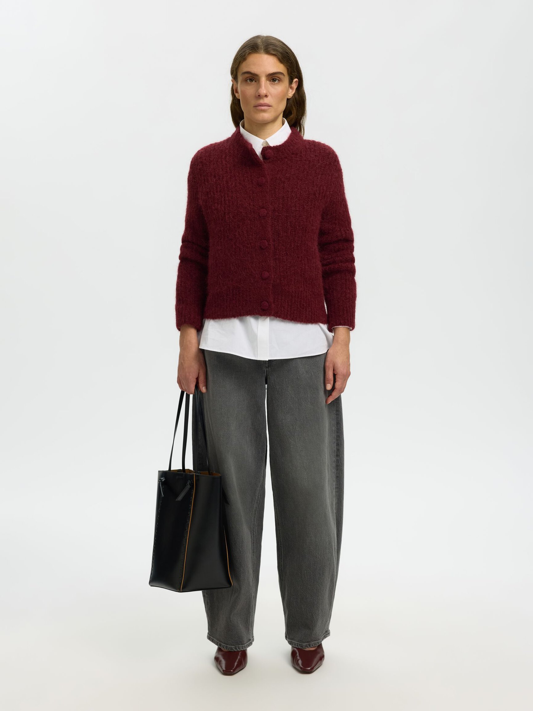 ALPACA BLEND KNITTED CARDIGAN