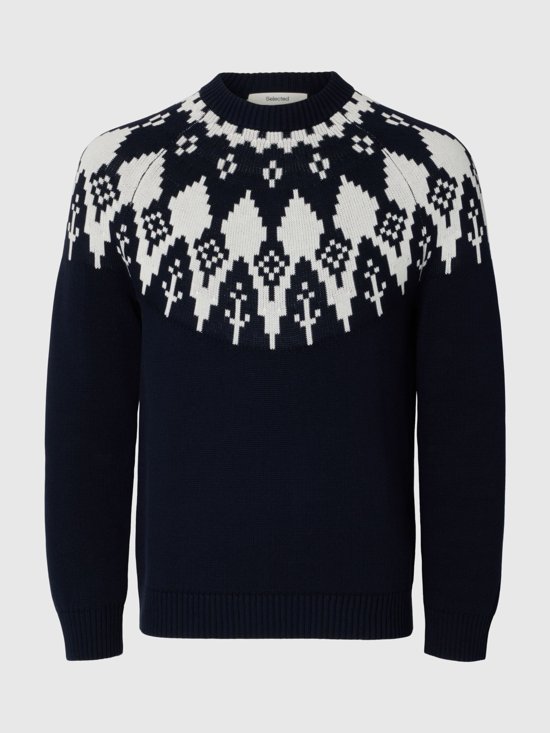 ORGANIC COTTON CREW NECK NORDIC JUMPER