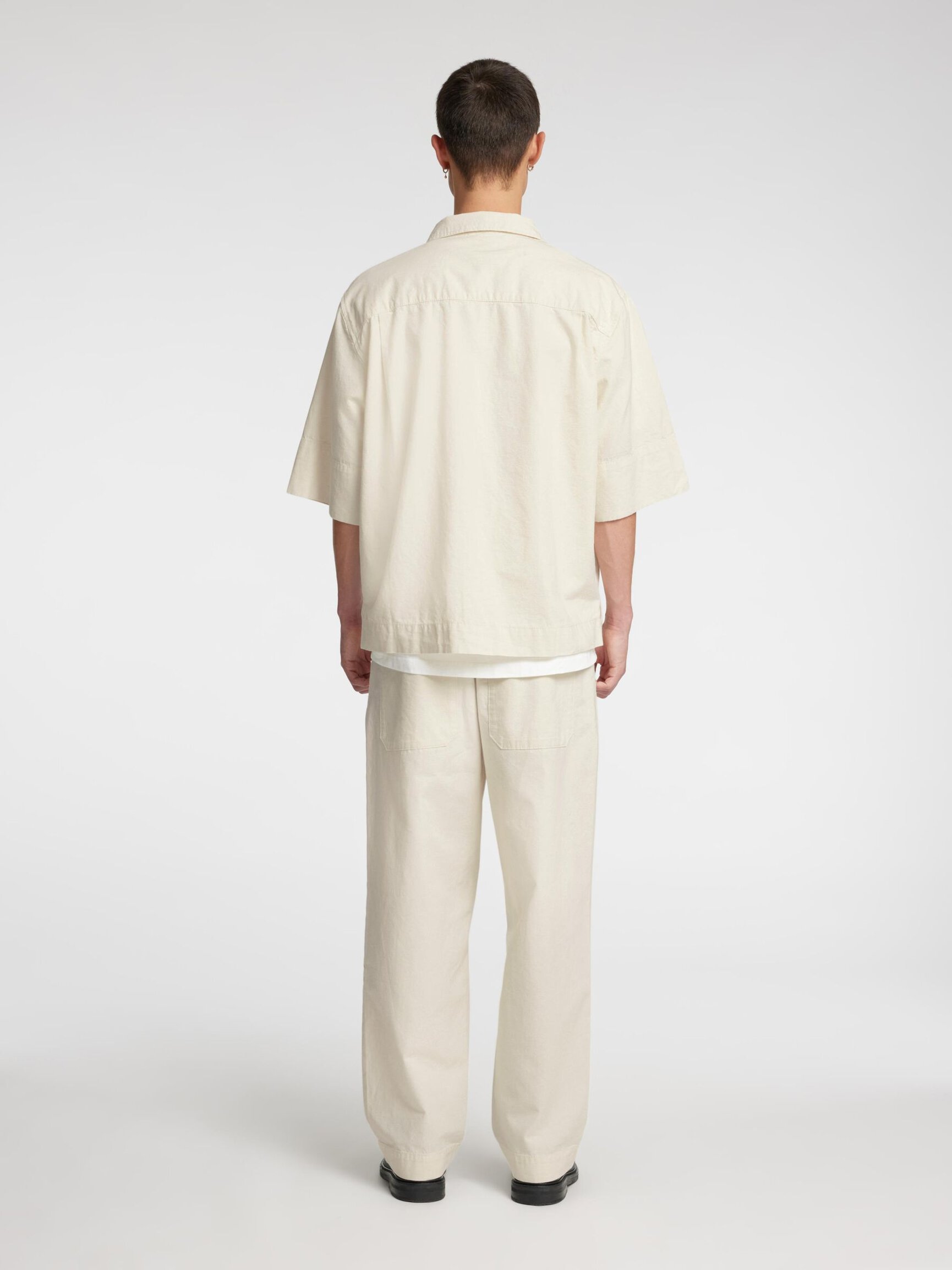 COTTON BLEND LOOSE-FIT TROUSERS