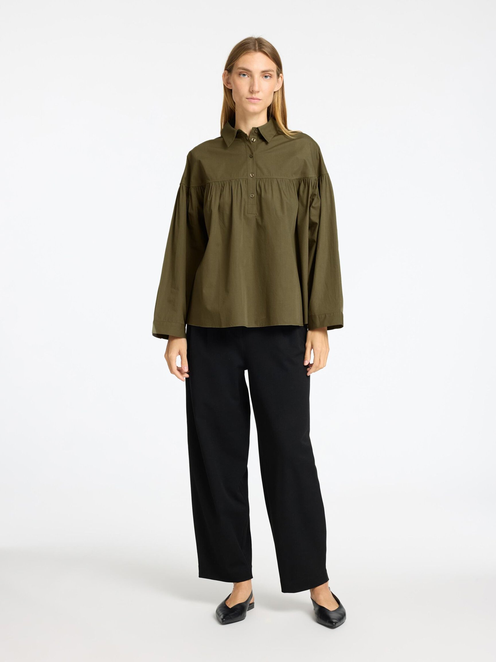 100% COTTON LONG SLEEVED BLOUSE