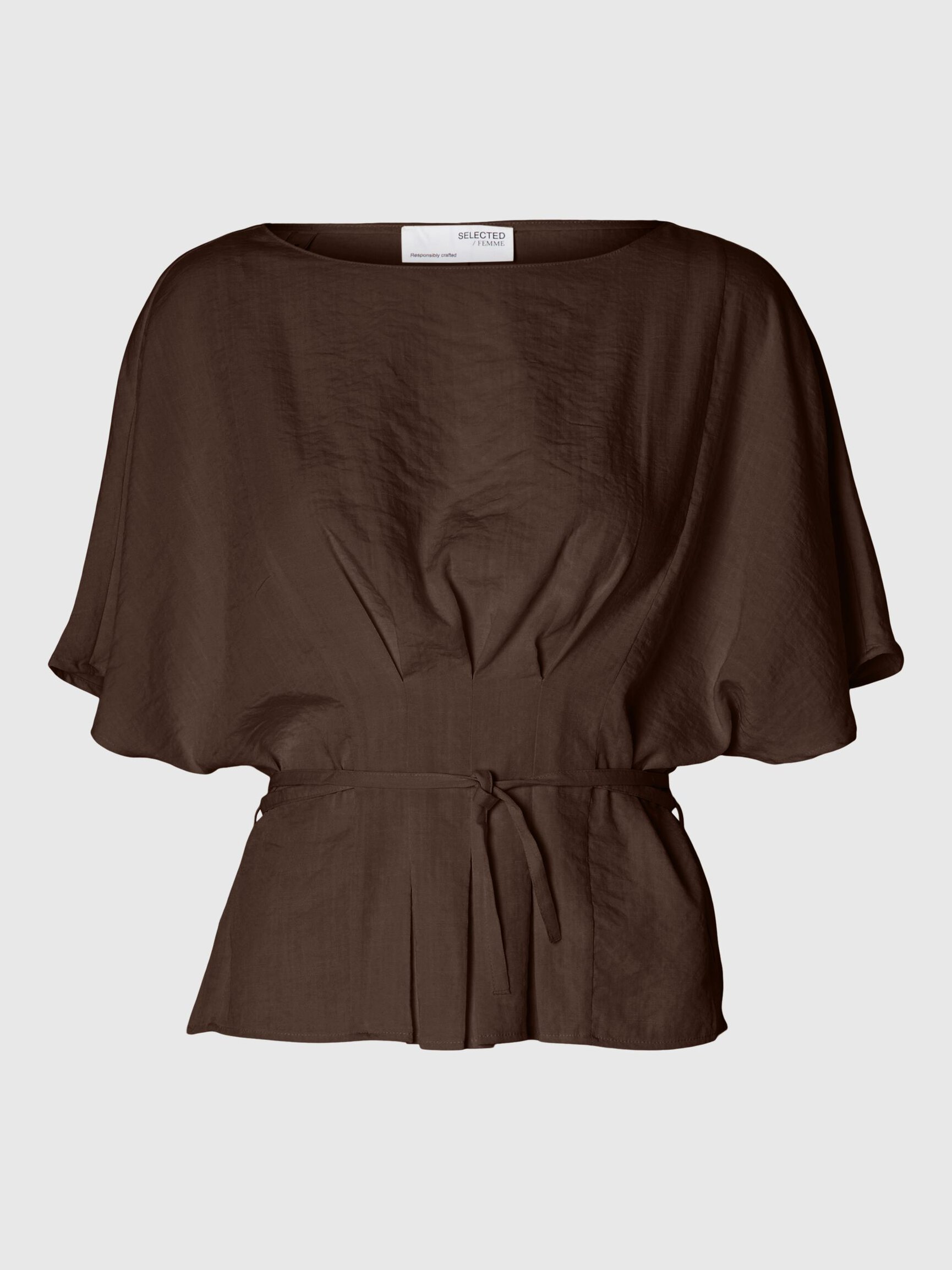 VISCOSE BLEND PLEATED BLOUSE