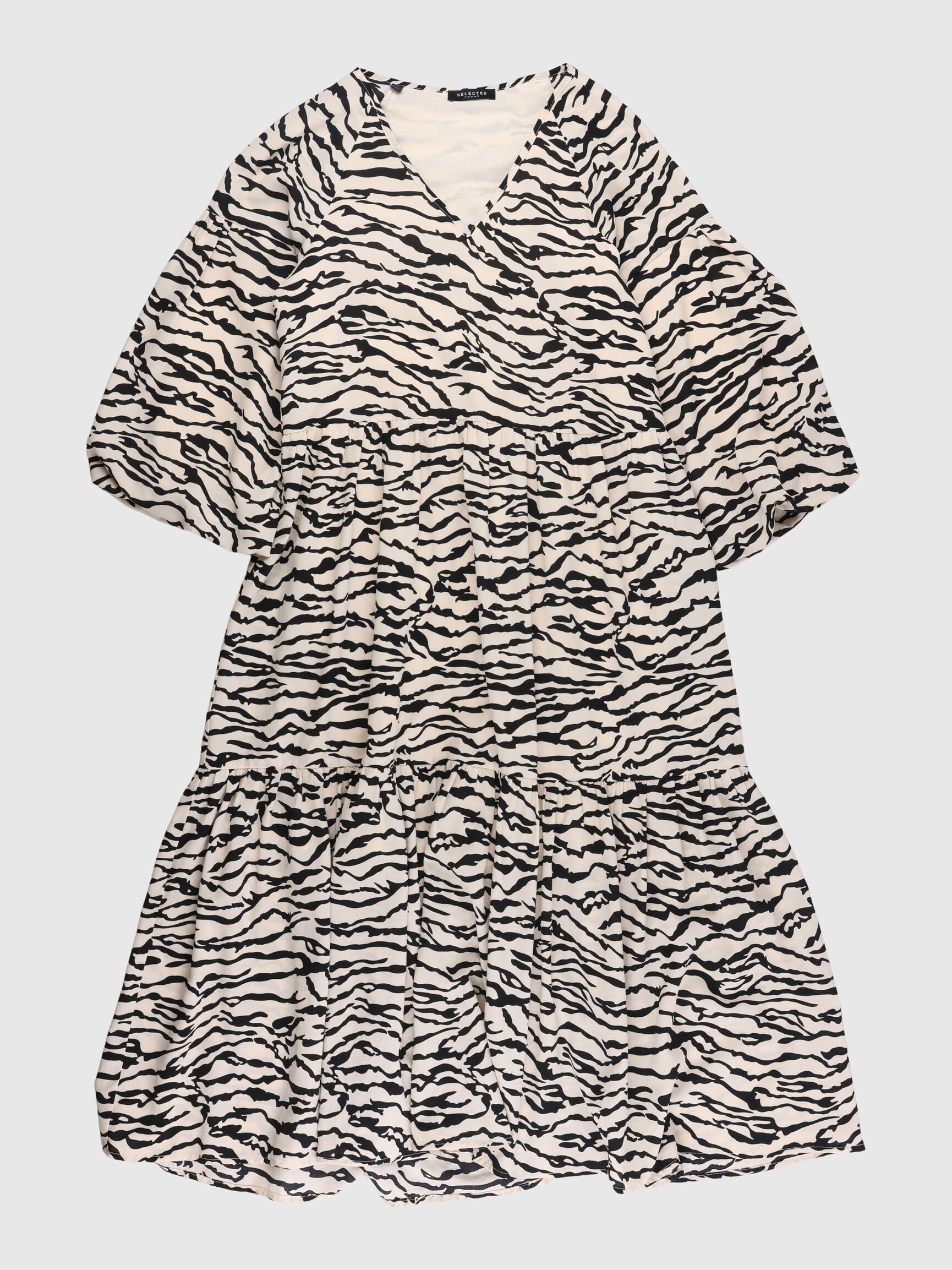 ZEBRA PRINT BALLOON SLEEVES - DRESS