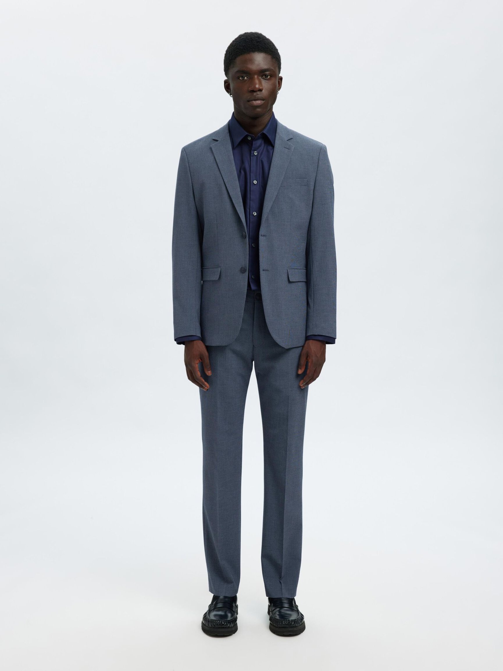 VISCOSE BLEND SLIM FIT SUIT TROUSERS