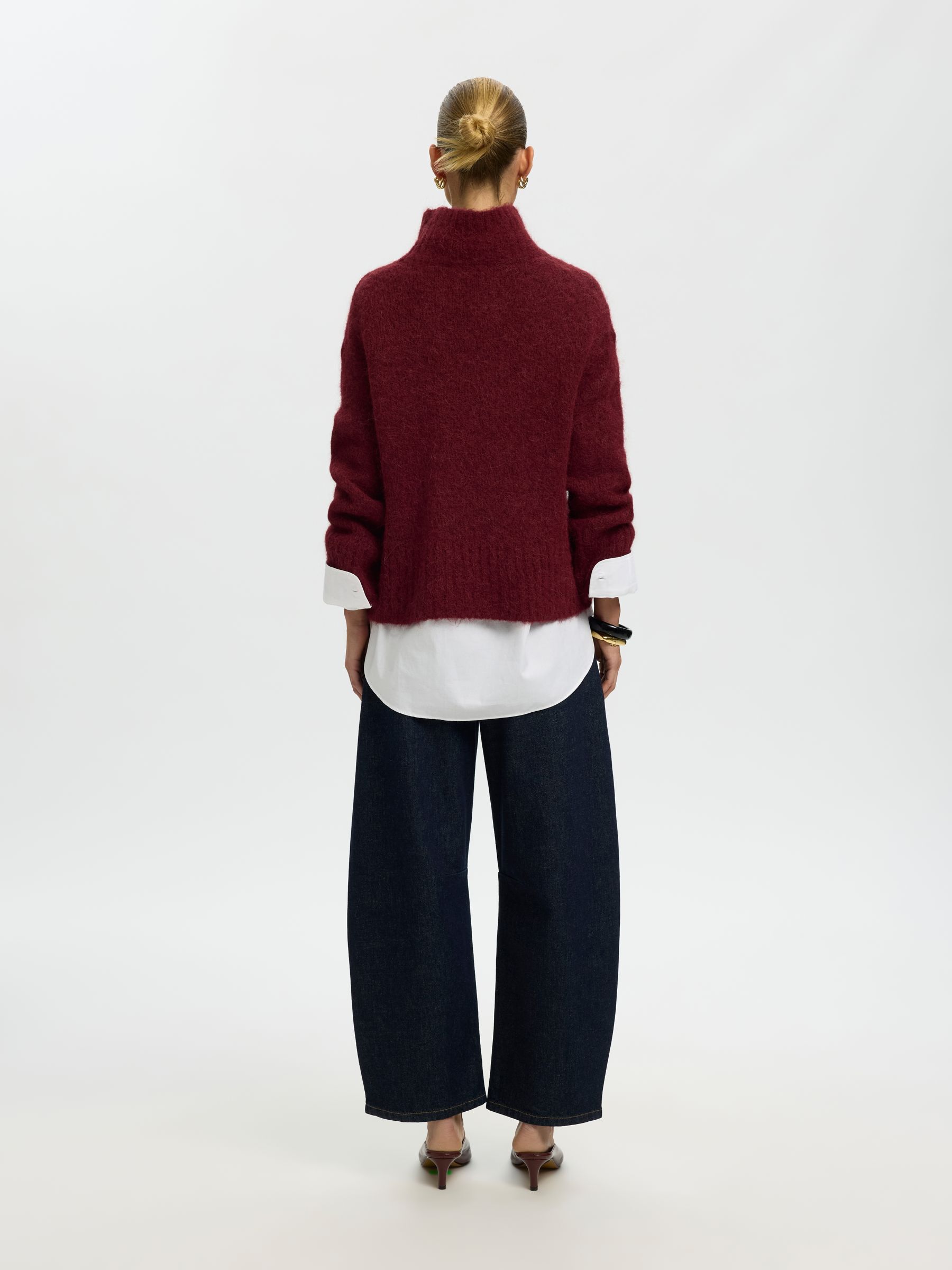 WOOL BLEND HIGH-NECK JUMPER