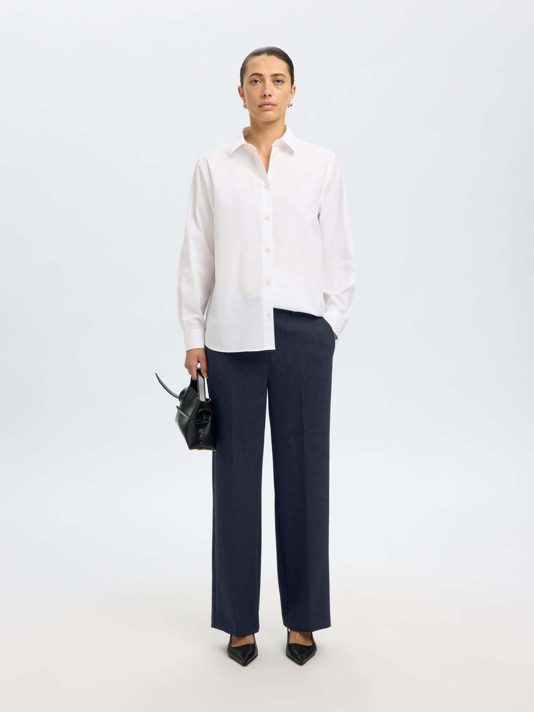 VISCOSE BLEND  WIDE-LEG TROUSERS