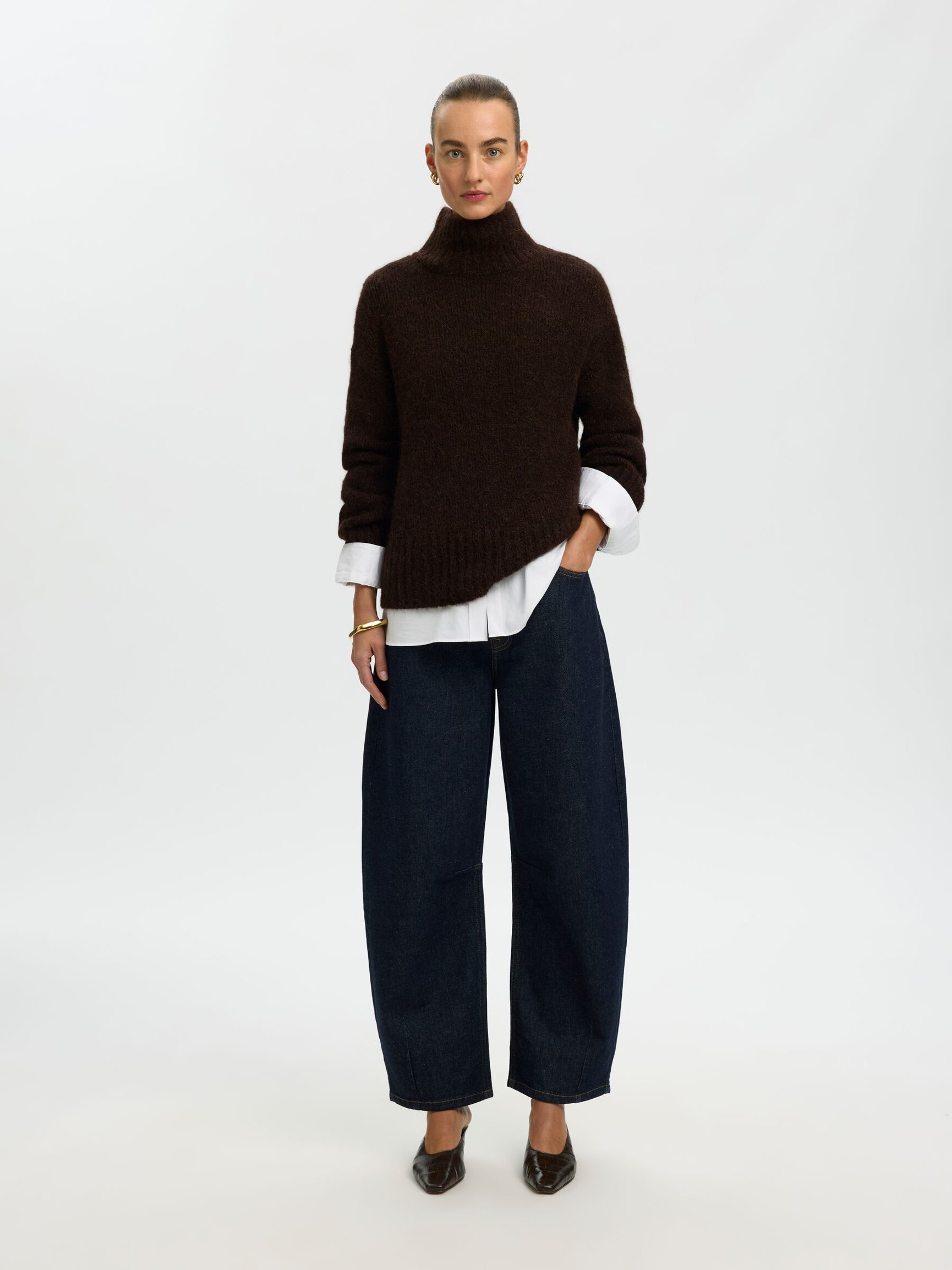 WOOL BLEND HIGH-NECK JUMPER