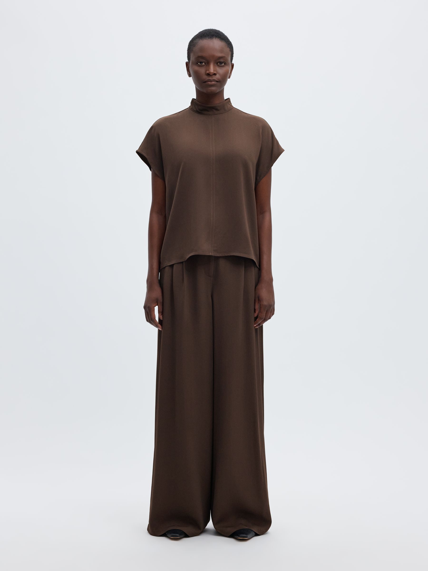 VISCOSE PANTALON À JAMBE AMPLE