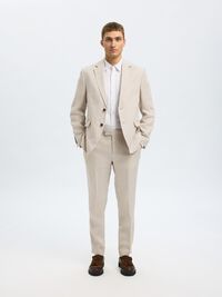 100% LINNEN BLAZER, Sand, highres