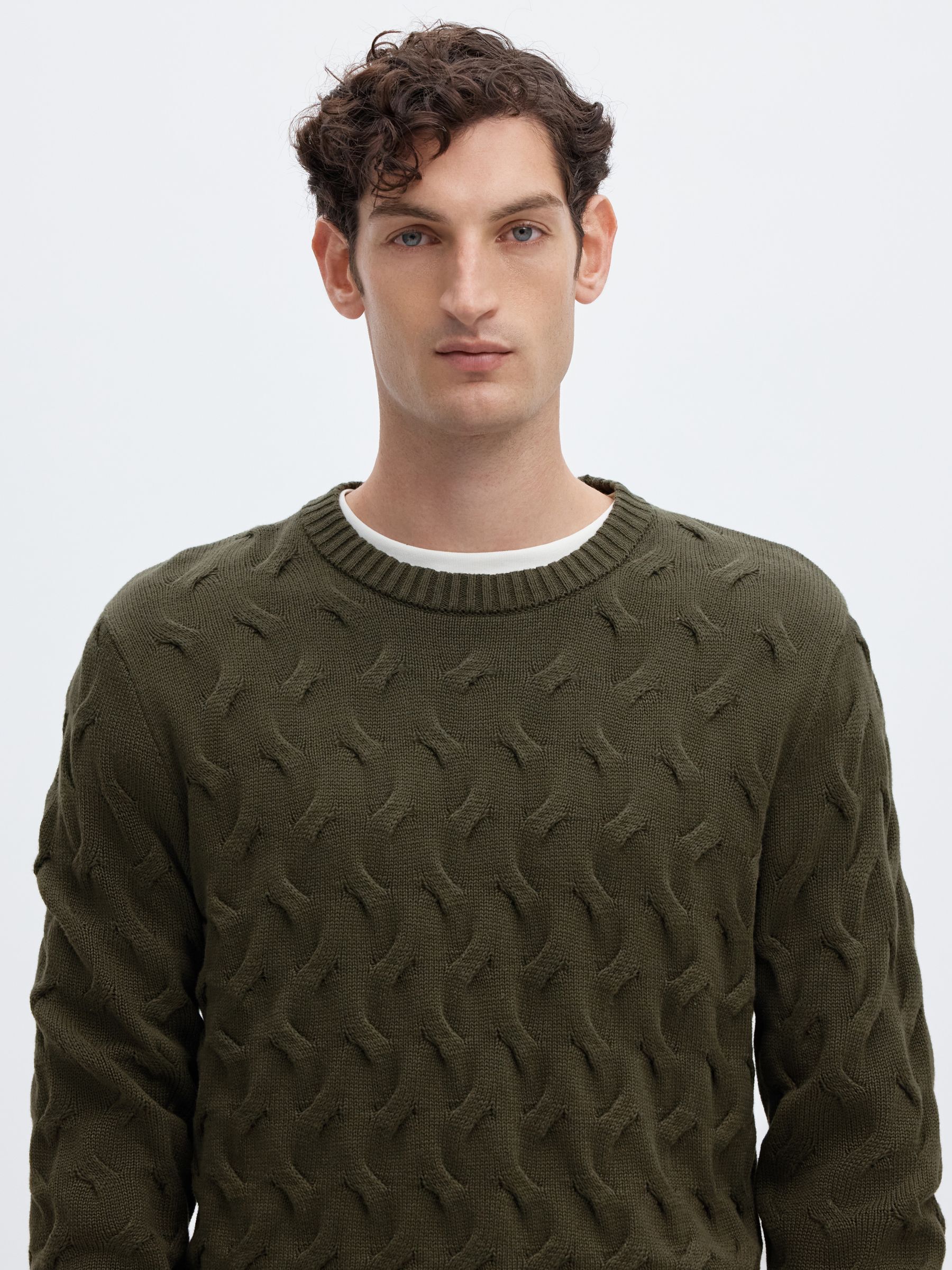 CABLE KNIT CREWNECK JUMPER