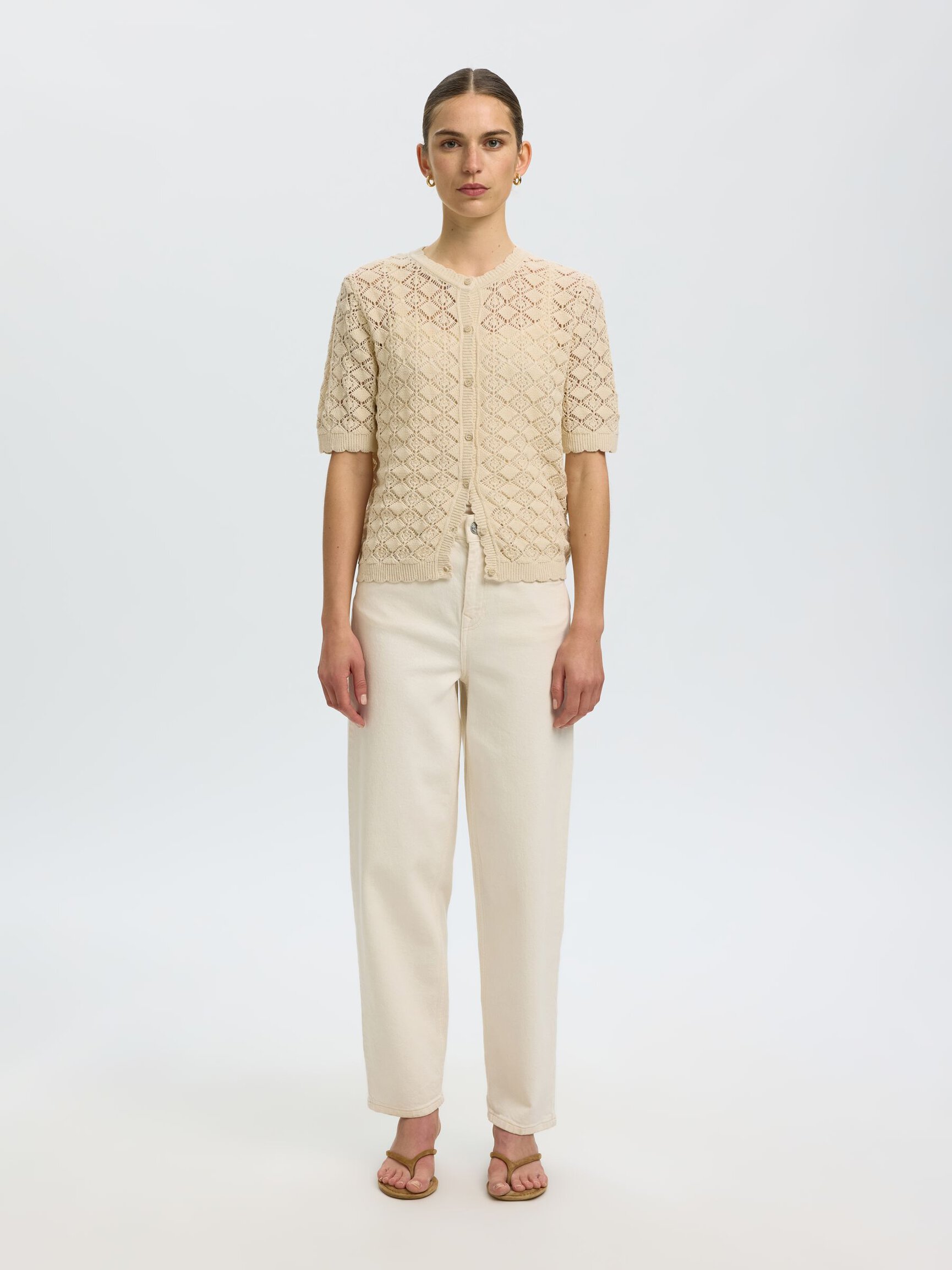 PRENDA DE MANGA CORTA CHAQUETA DE PUNTO