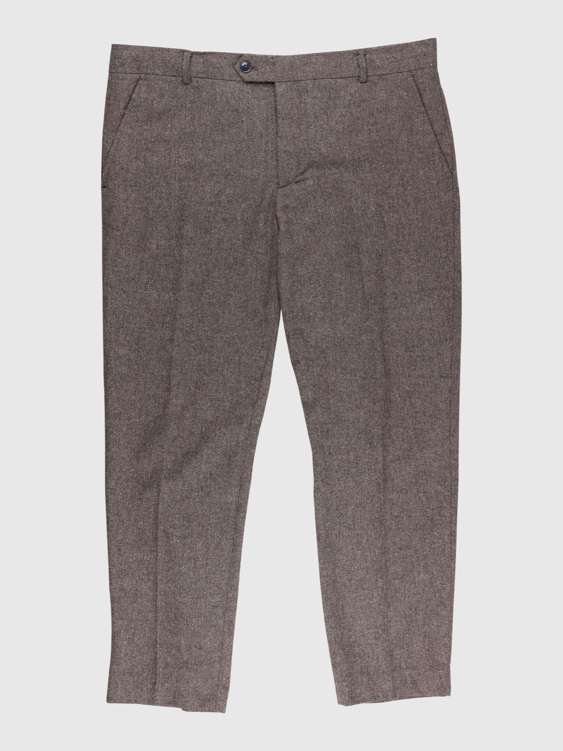 CHECKED WOOL BLEND SUIT TROUSERS