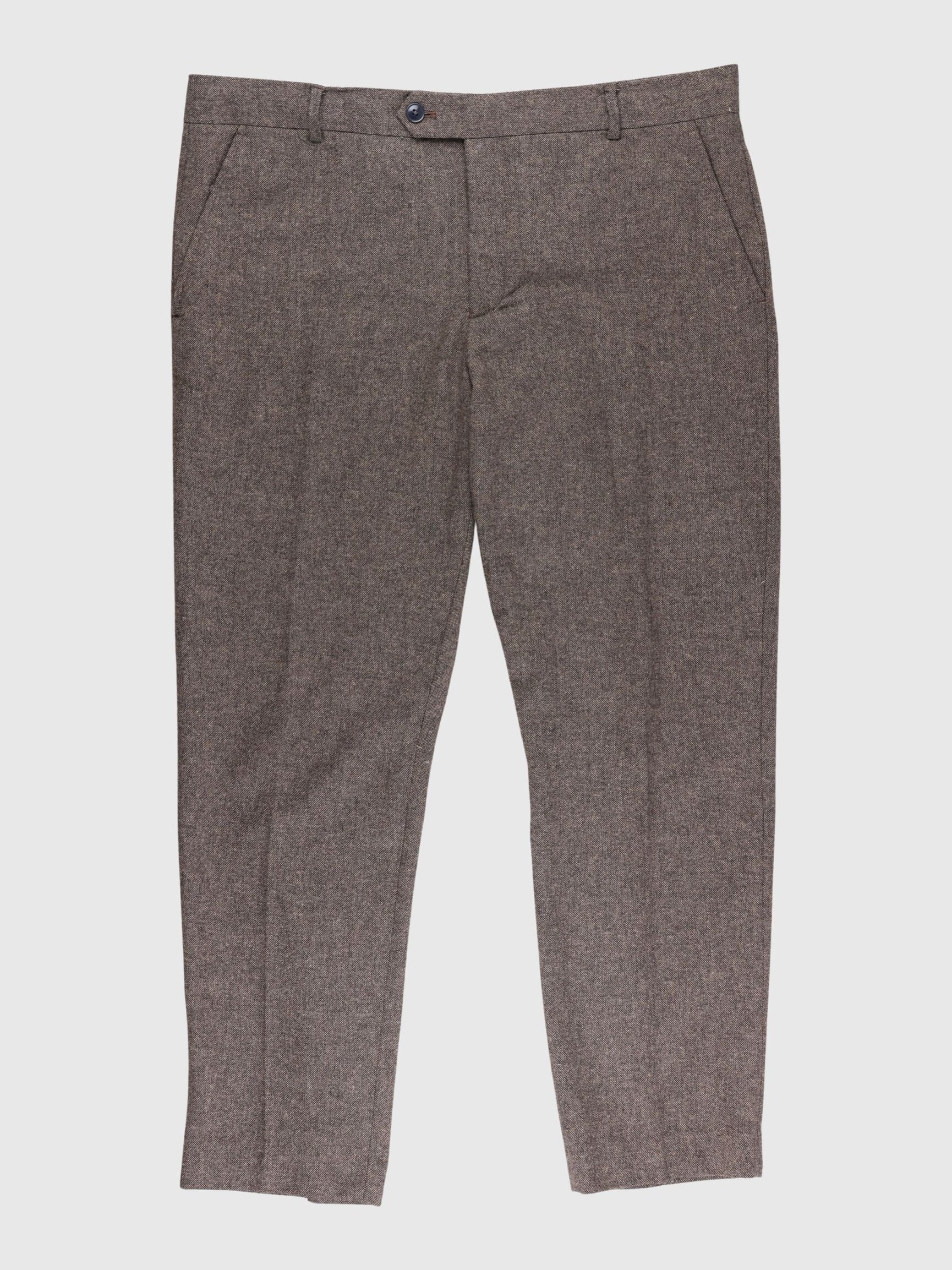 CHECKED WOOL BLEND SUIT TROUSERS
