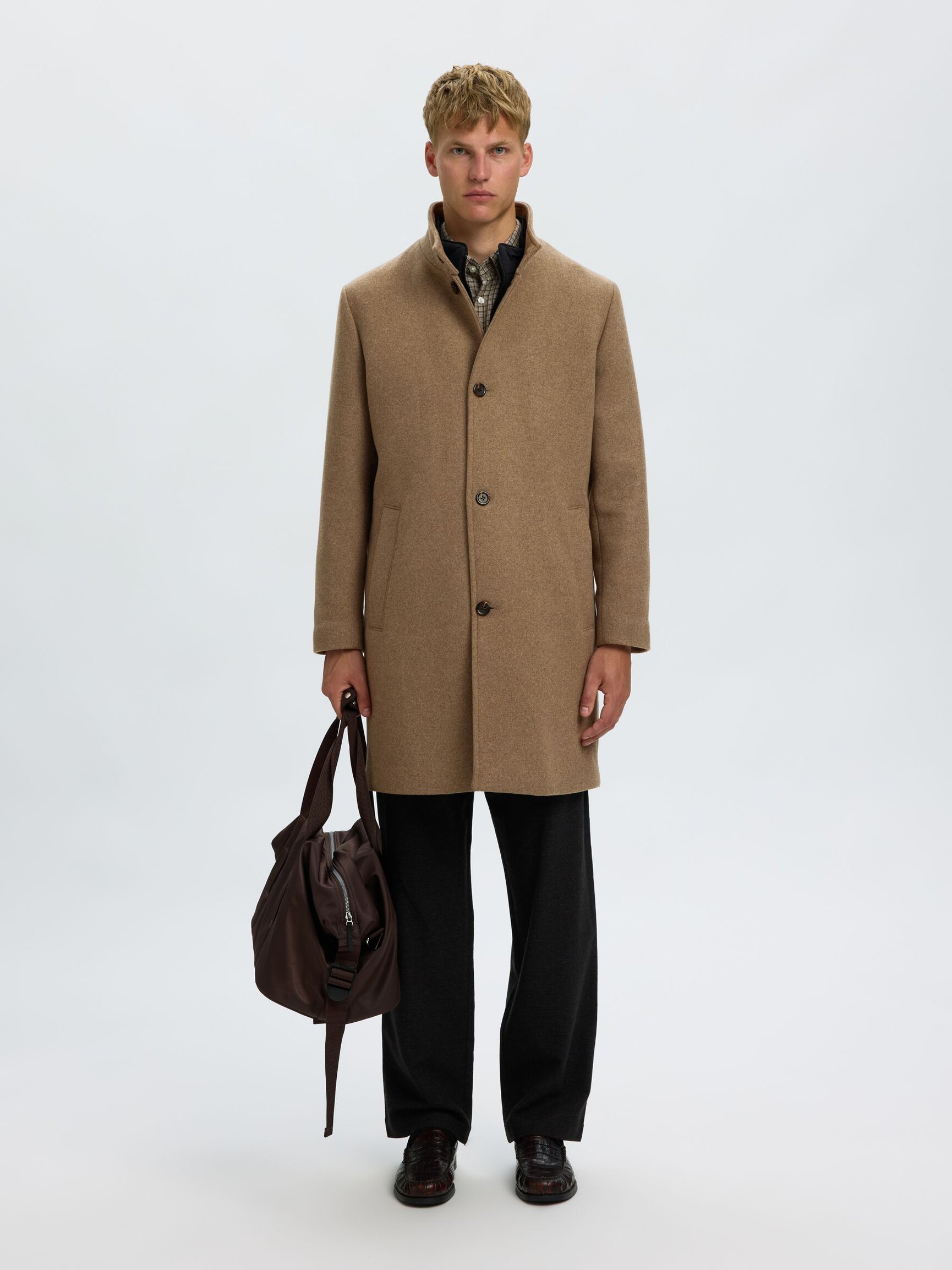 LONG WOOL-BLEND COAT