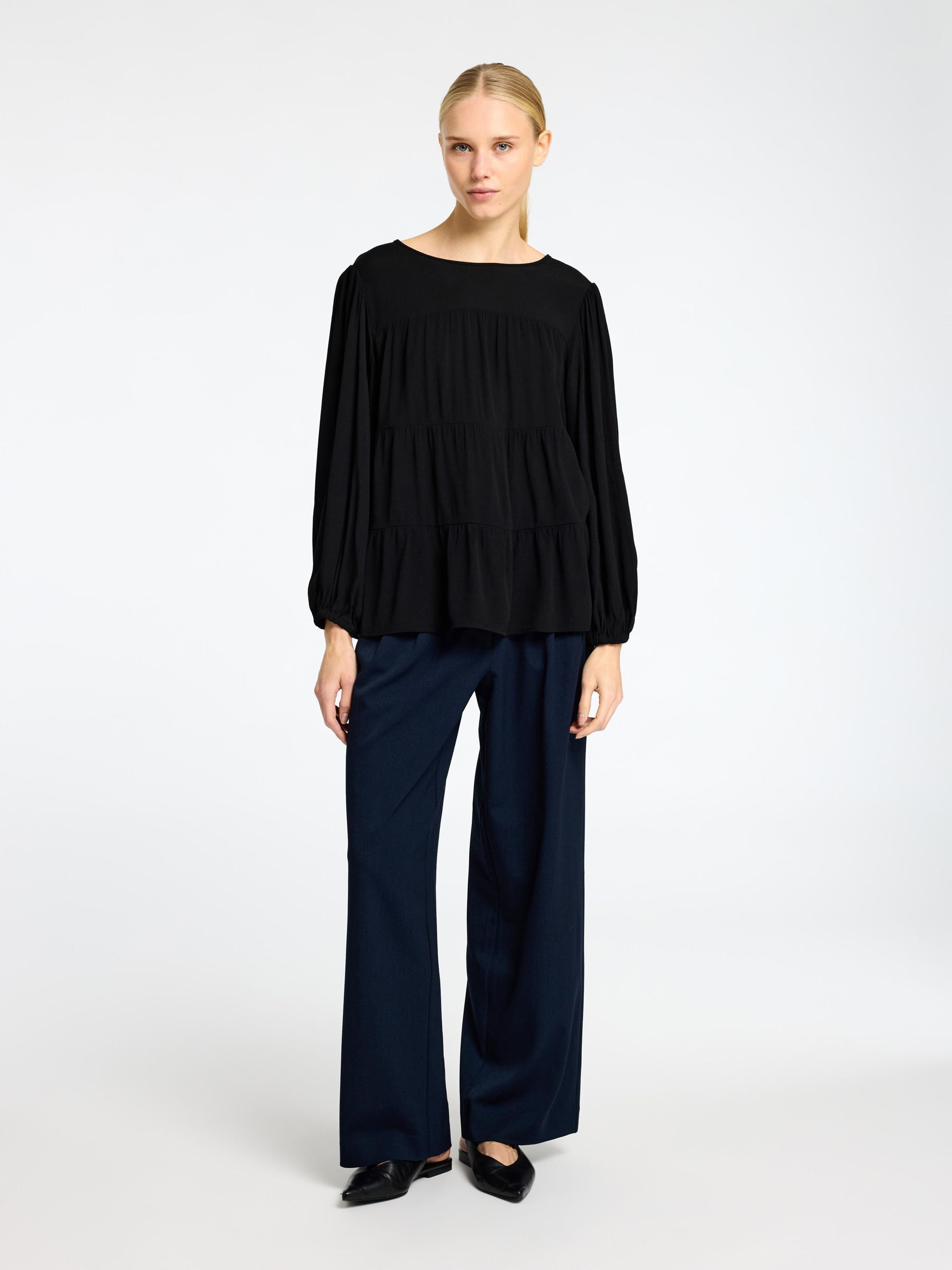 VISCOSE BLEND BLOUSE