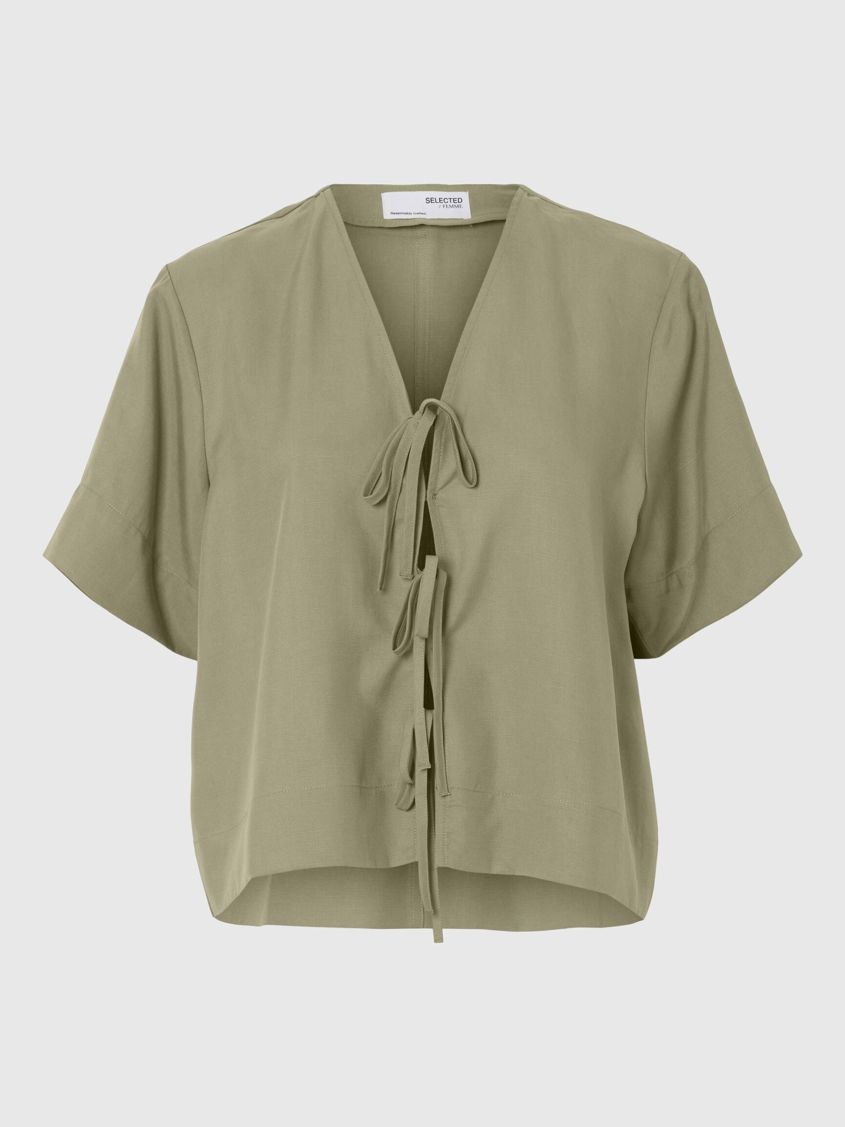 TIE FRONT V-NECK TOP