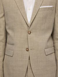 SLIM FIT SINGLE-BREASTED BLAZER, Sand, highres