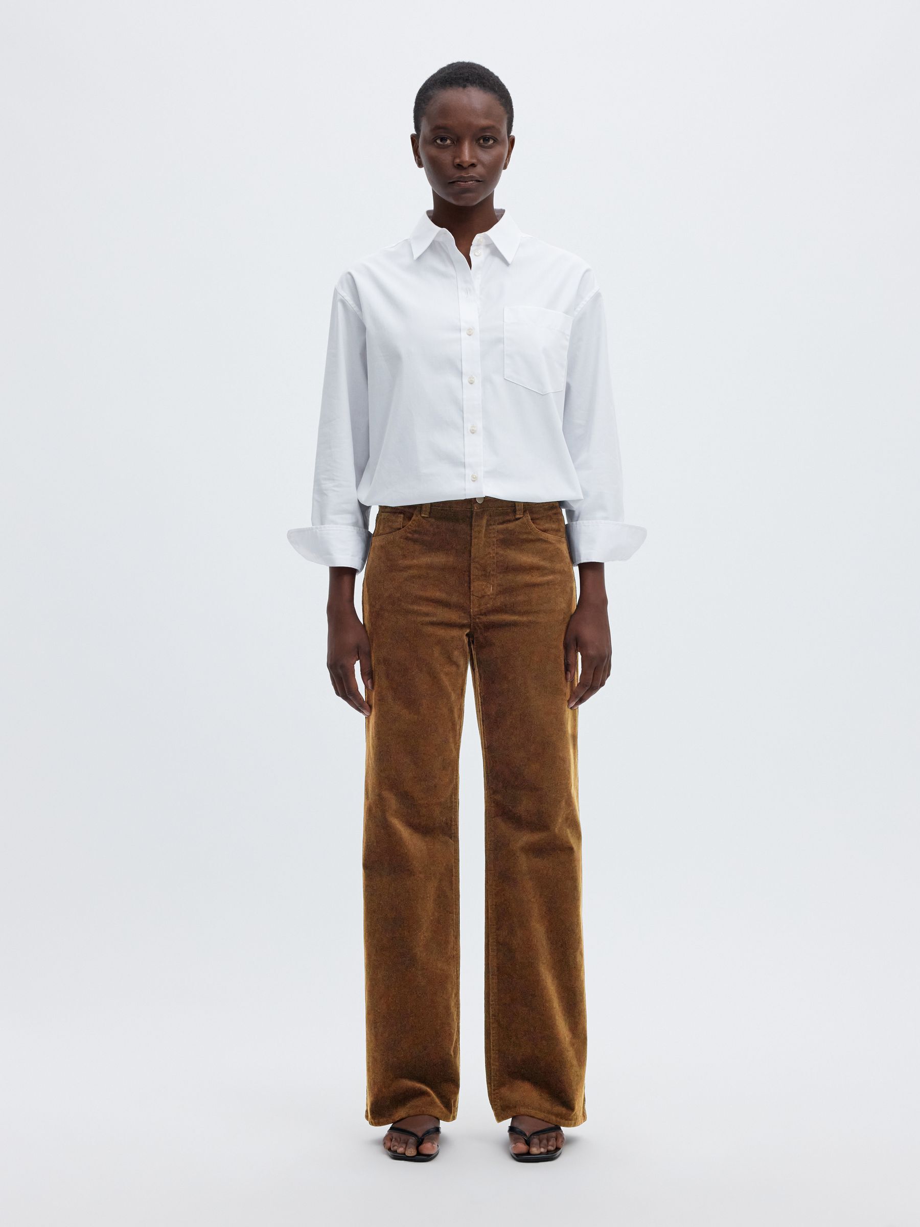 WIDE FIT CORDUROY TROUSERS