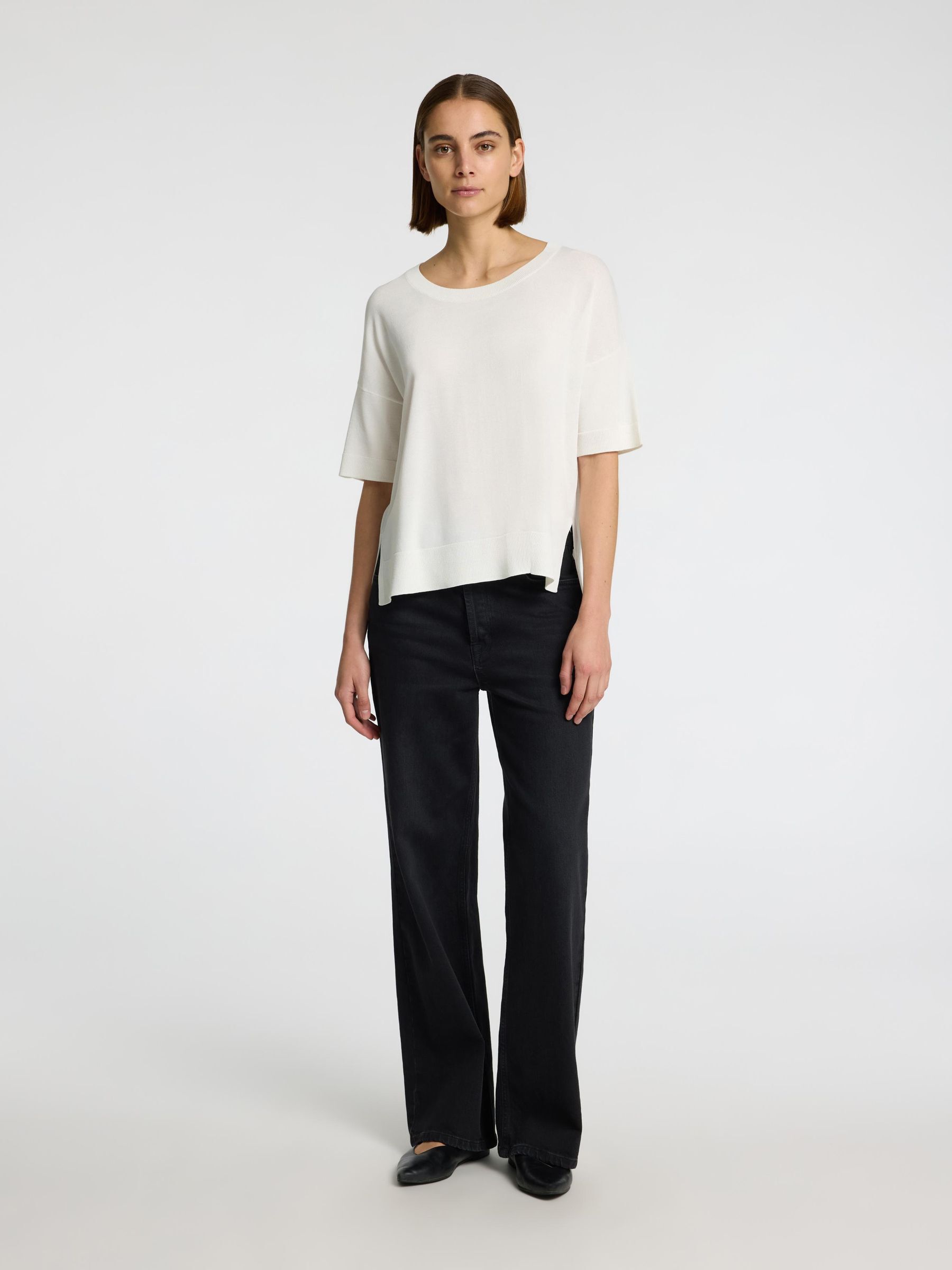 VISCOSE BLEND LOOSE  T-SHIRT
