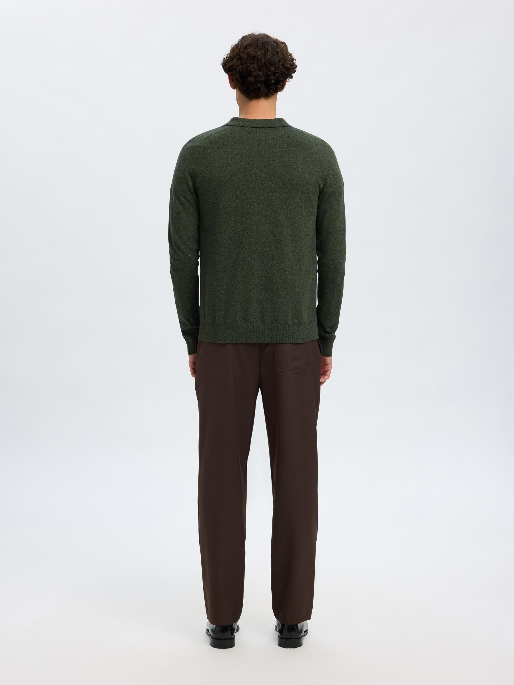 KNITTED LONG-SLEEVED POLO