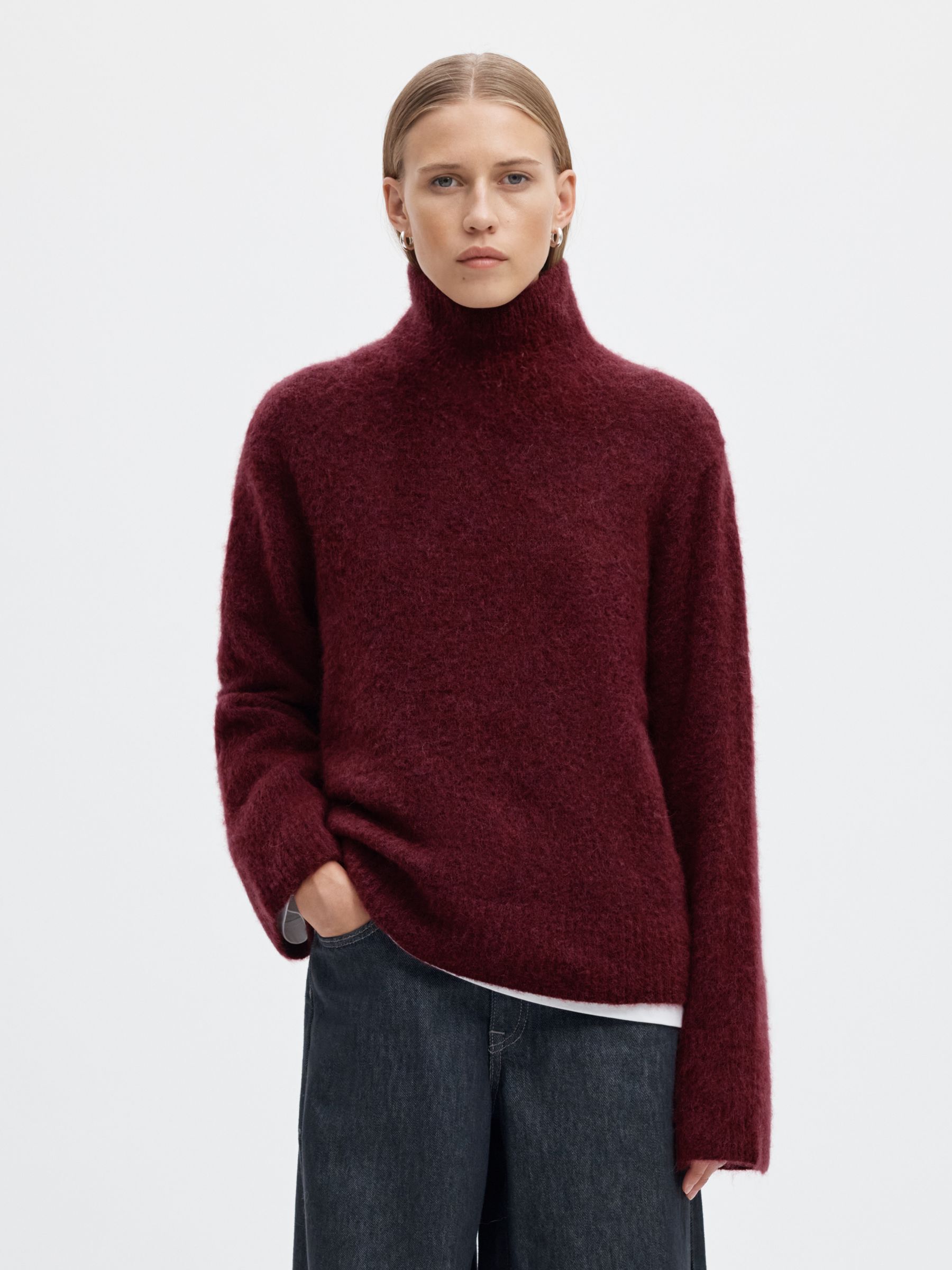 WOOL BLEND HIGH-NECK JUMPER