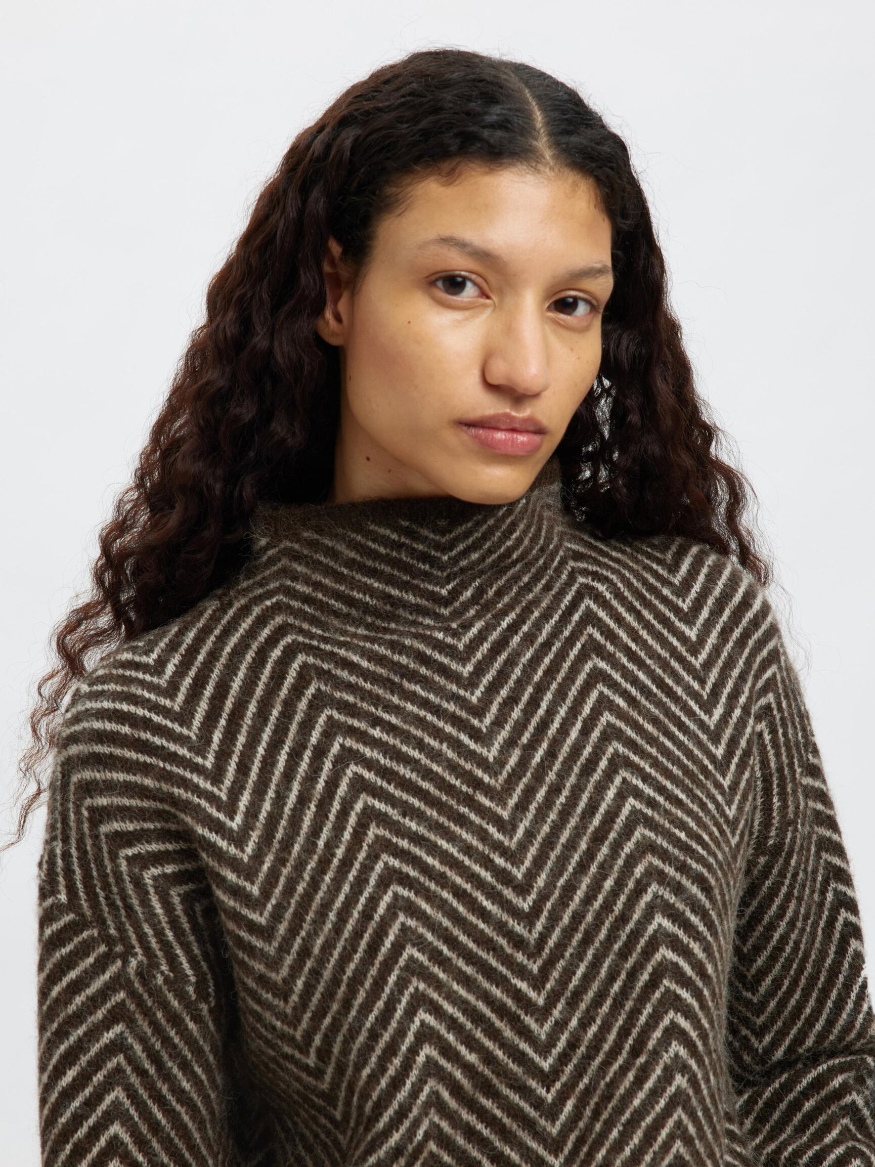 HERRINGBONE WOOL BLEND JUMPER