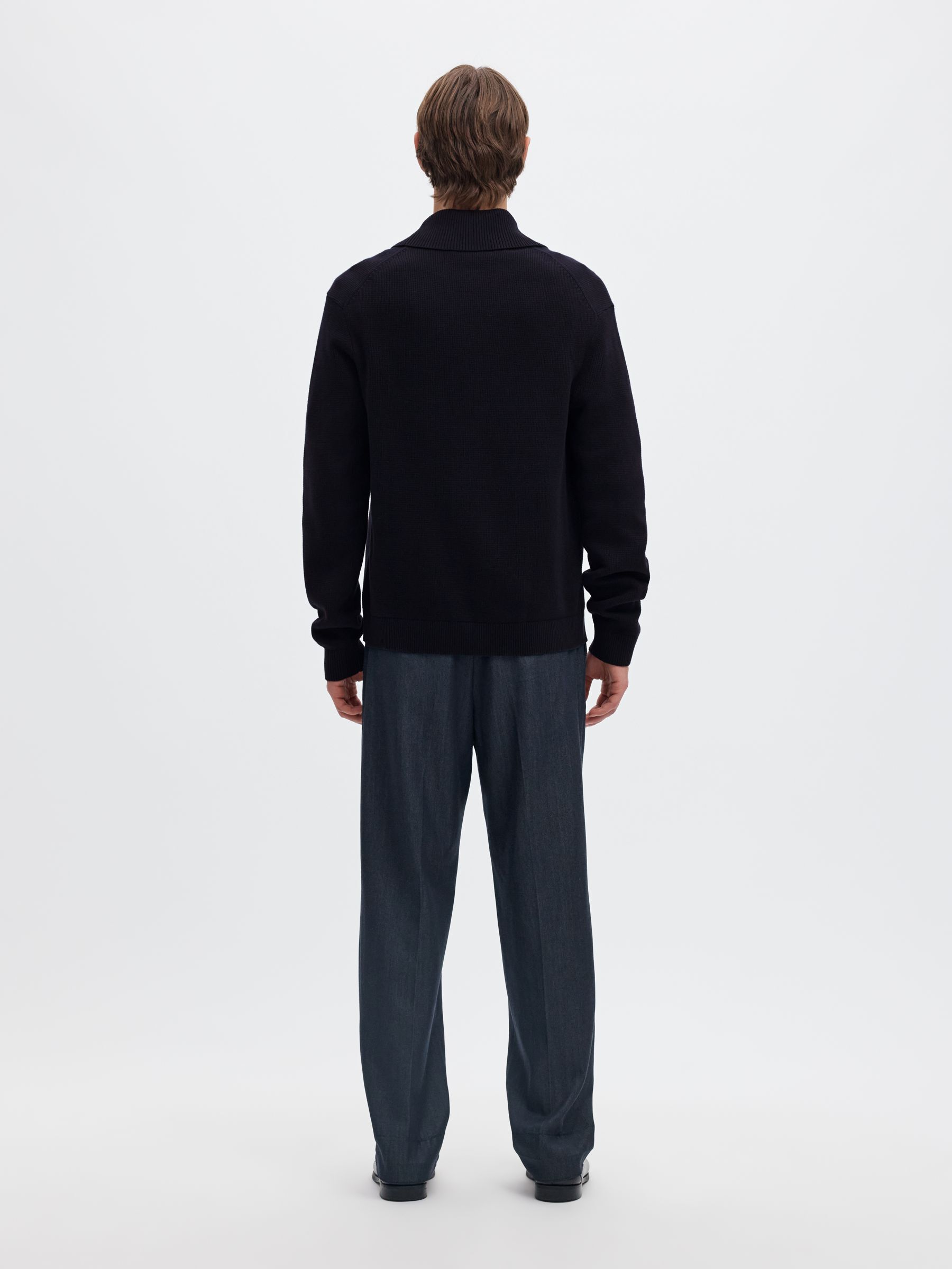 ORGANIC COTTON SHAWL COLLAR CARDIGAN