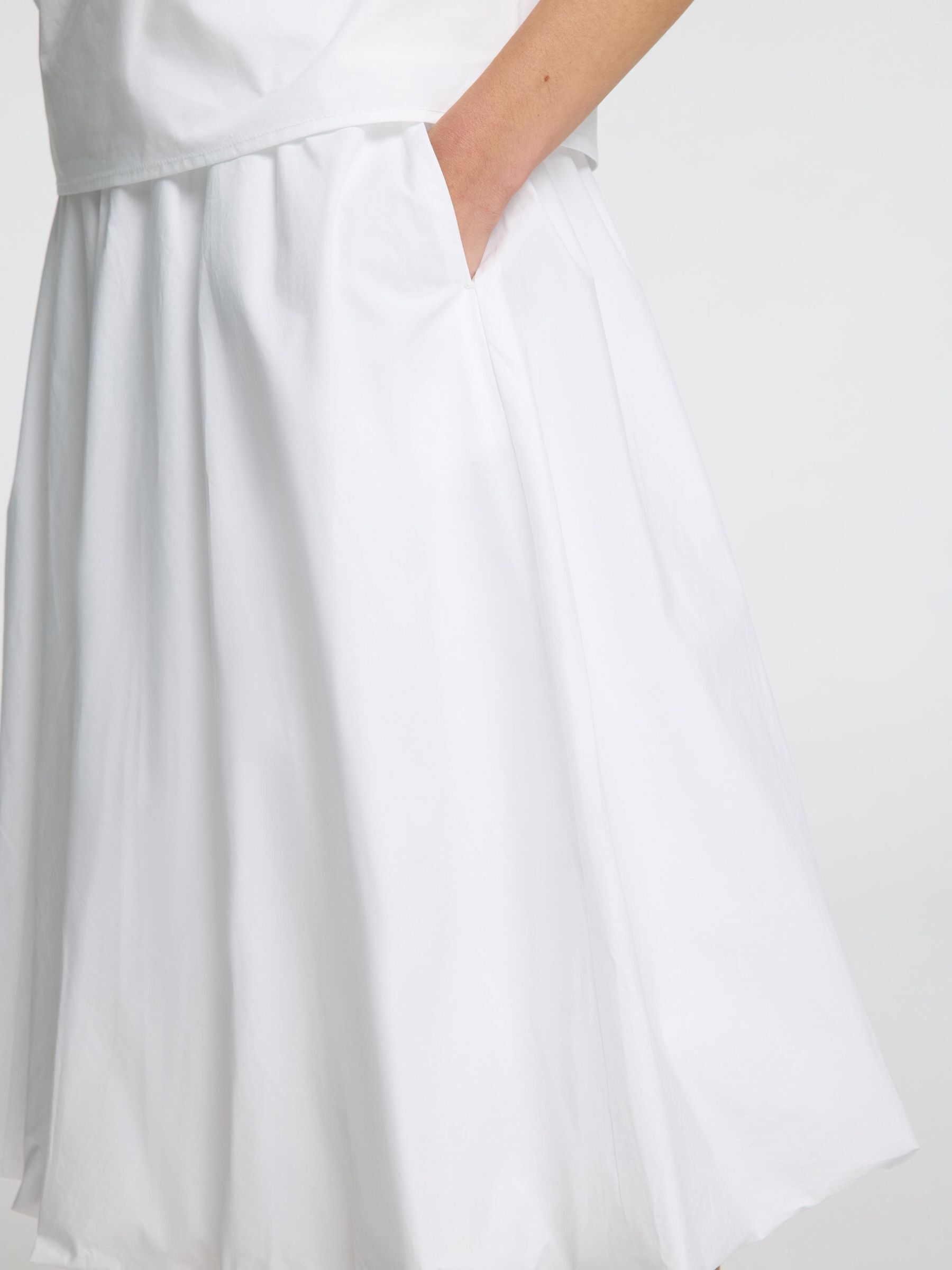 BUBBLE HEM MIDI SKIRT