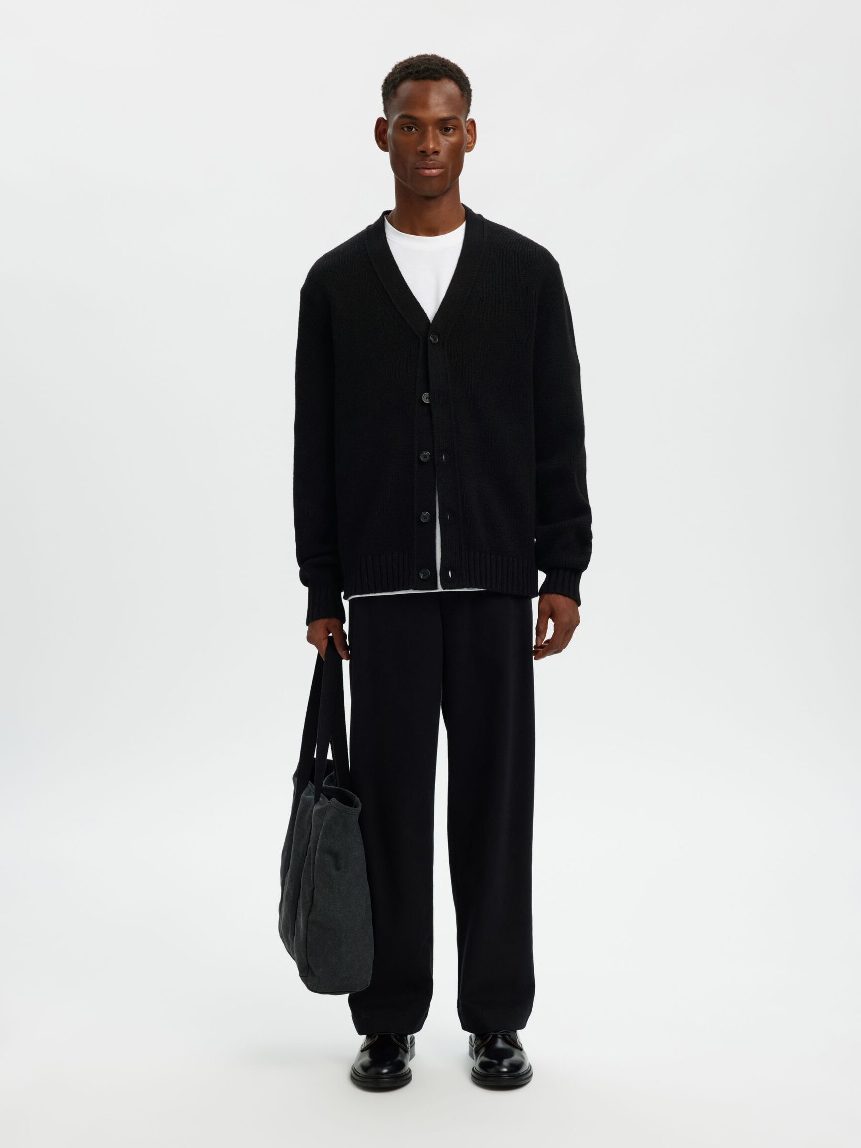 CORTE RELAJADO EN MEZCLA DE LANA CÁRDIGAN