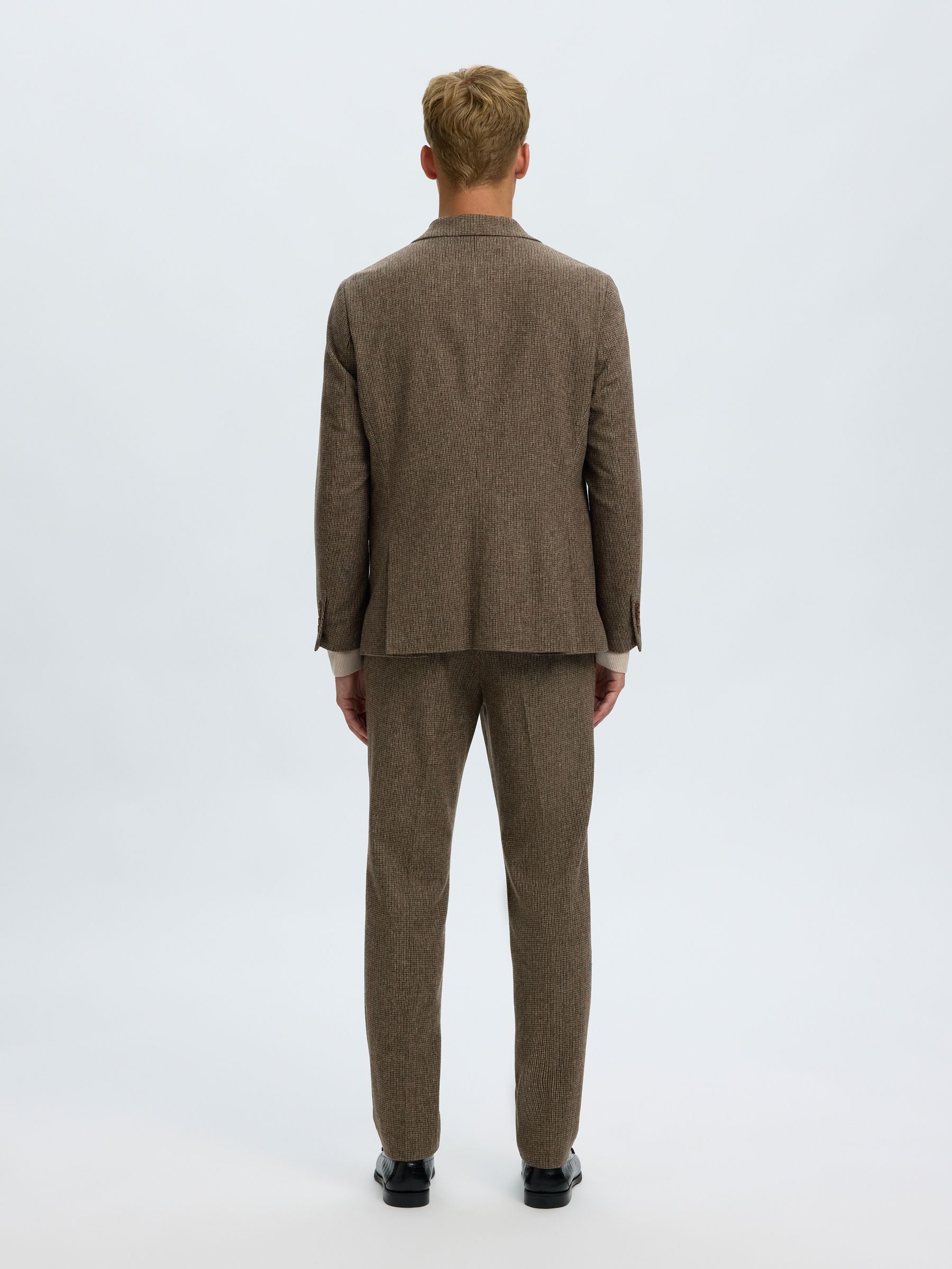 CHECKED WOOL BLEND  BLAZER