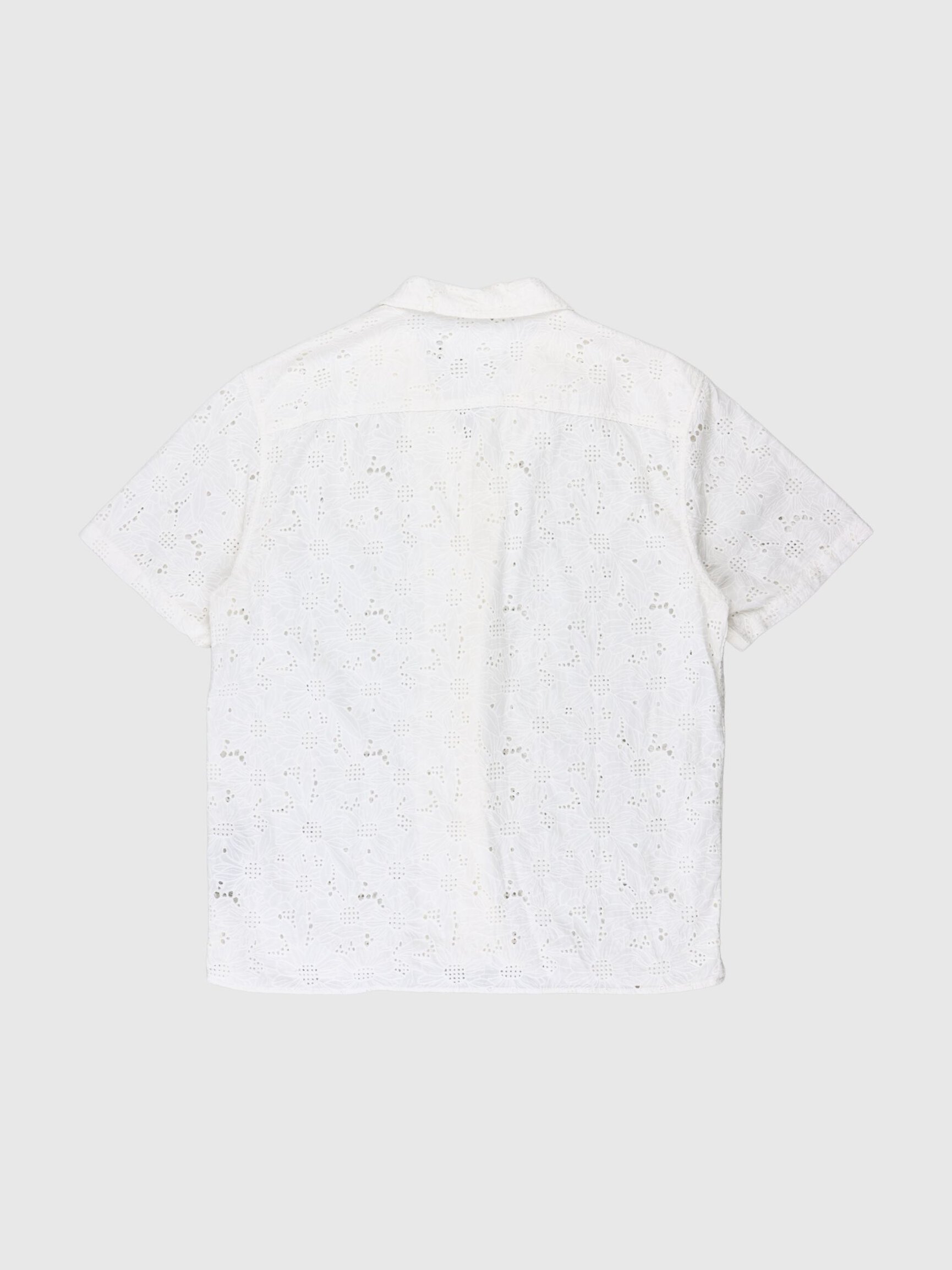 BRODERIE ANGLAISE OVERHEMD MET KORTE MOUWEN
