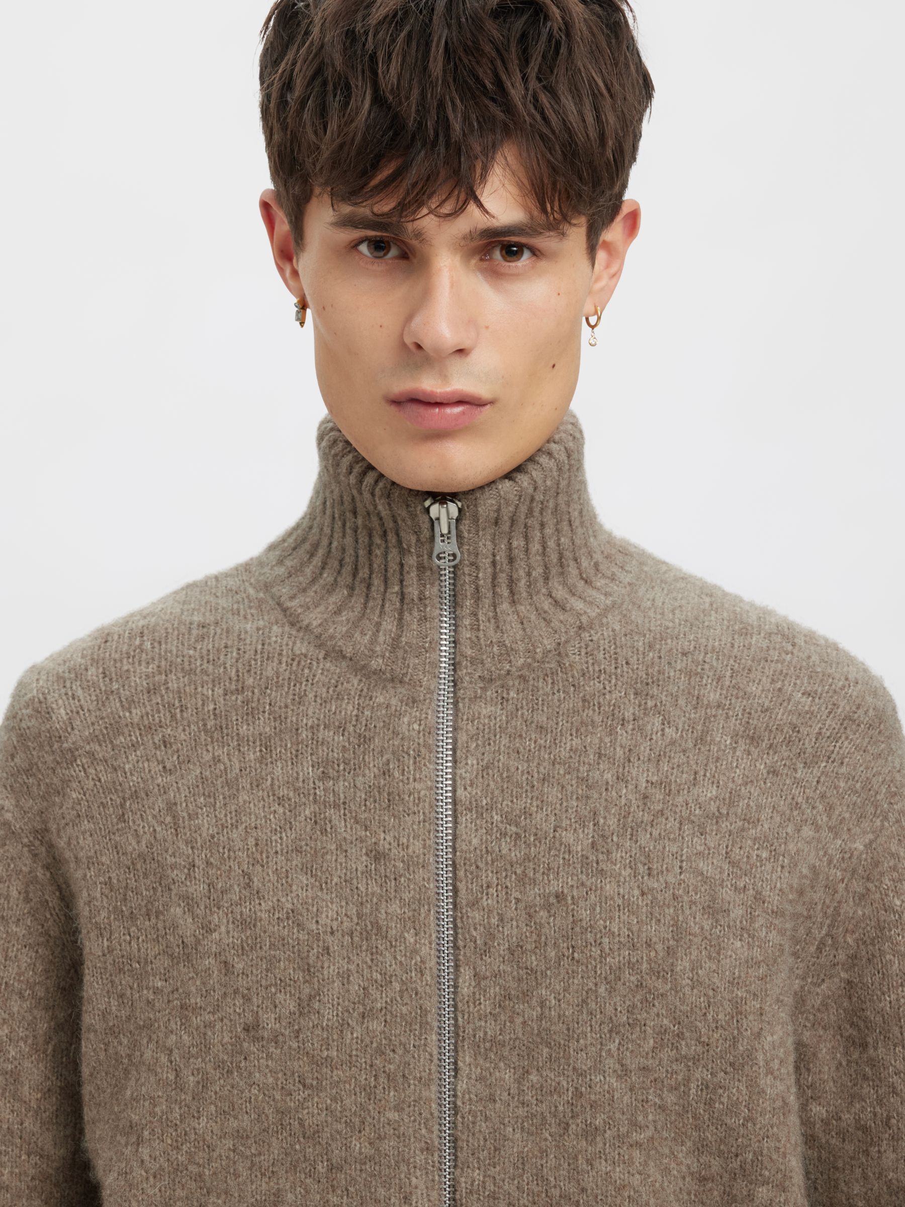 REGULAR FIT ZIP-FRONT CARDIGAN