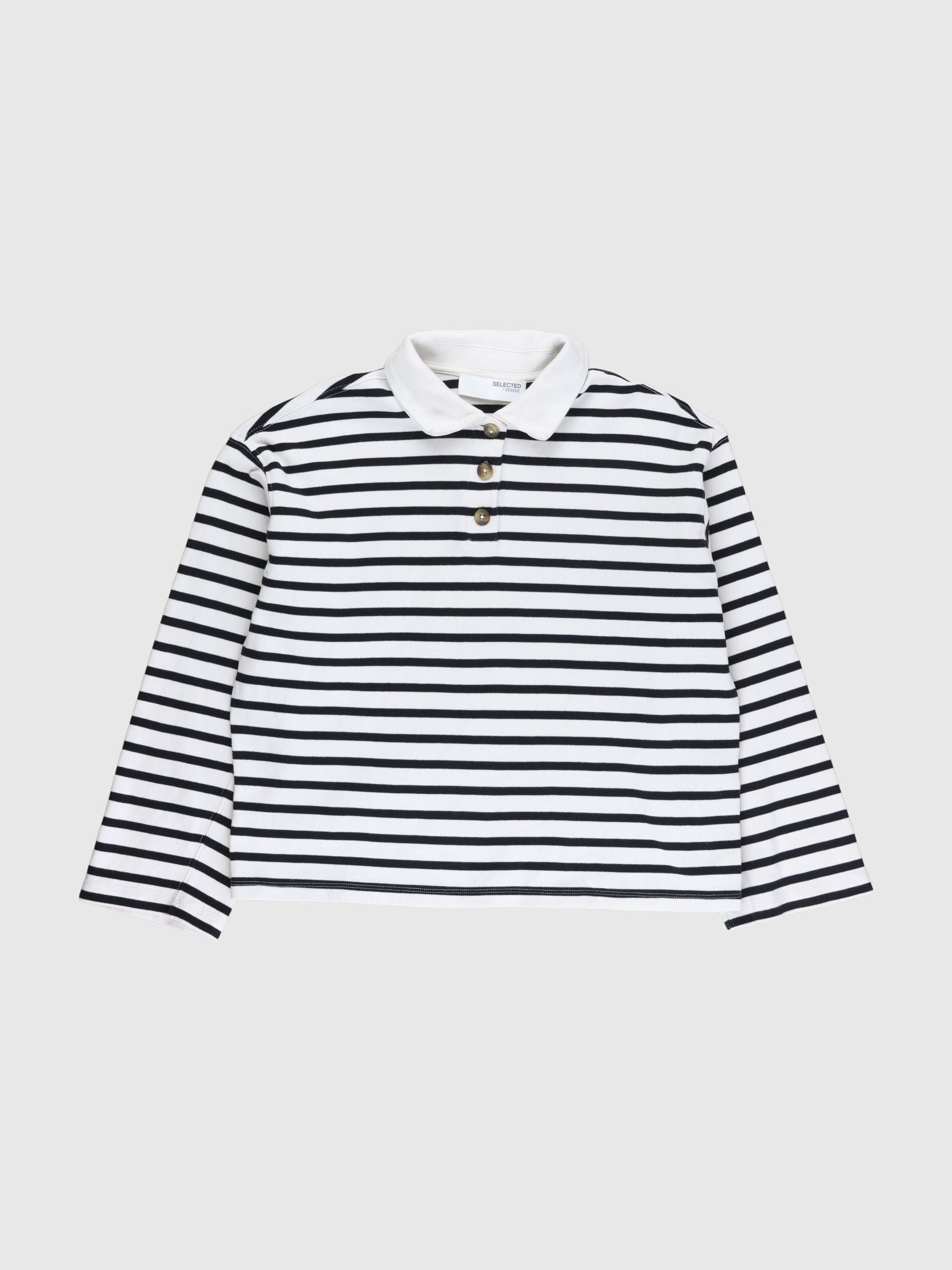 STRIPED  LONG-SLEEVED POLO