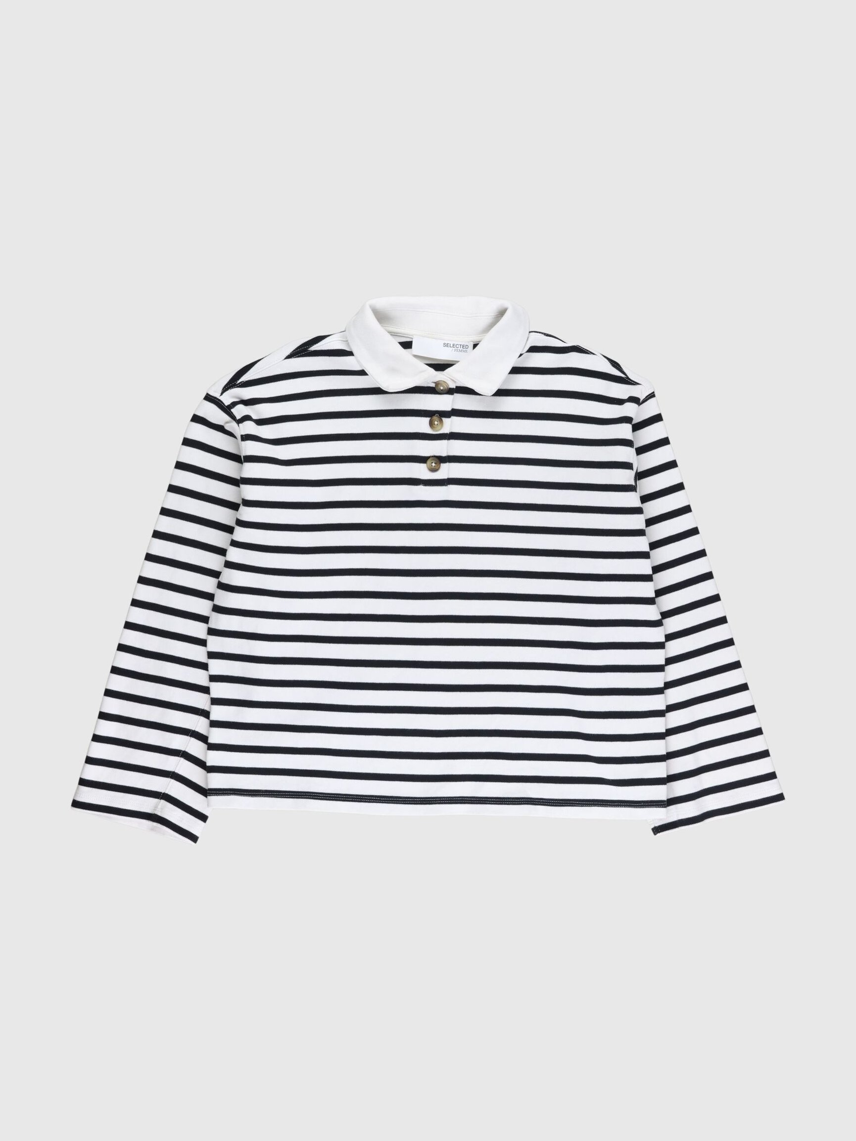 STRIPED LONG-SLEEVED POLO