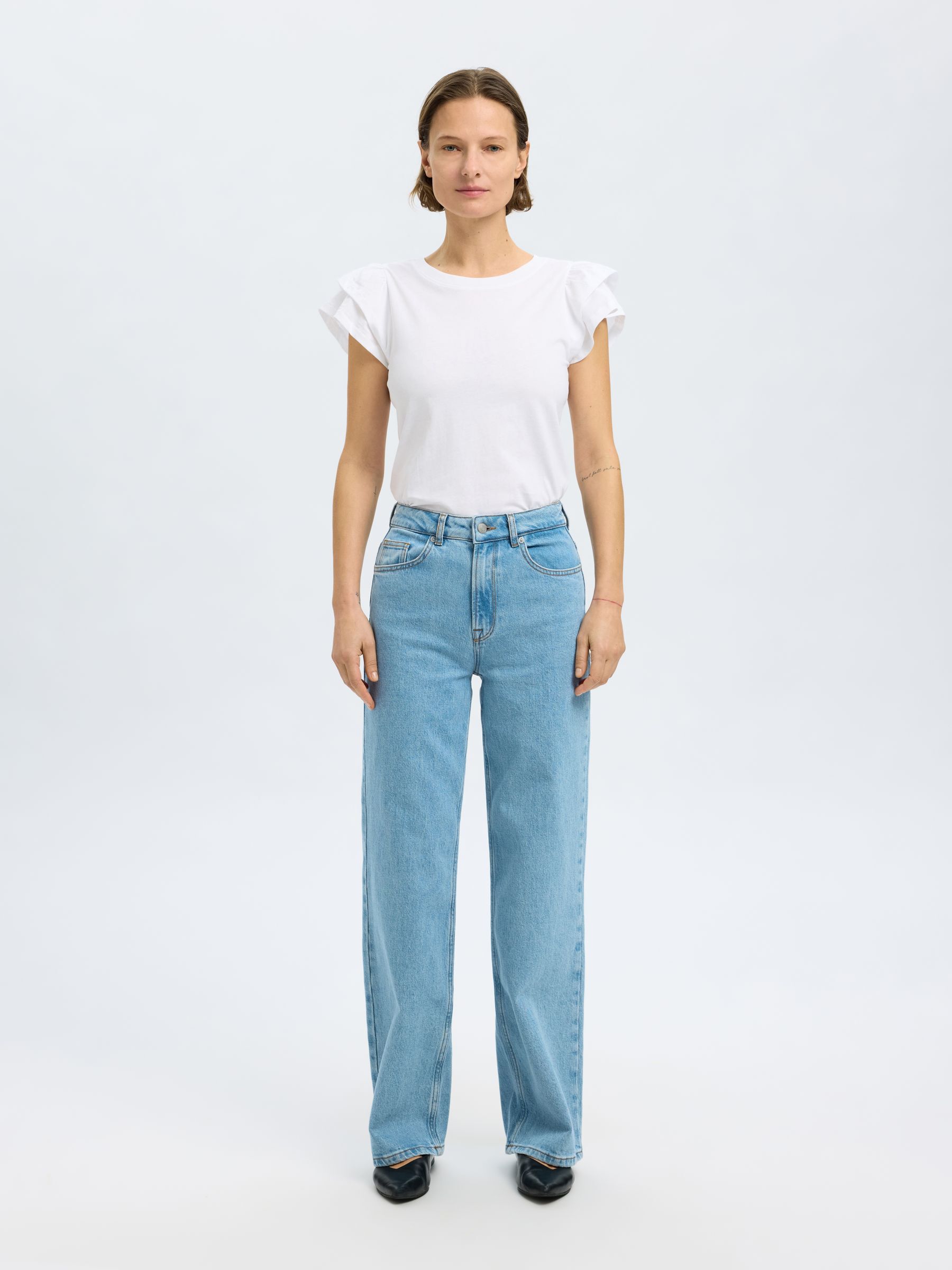 EN COTON À VOLANTS T-SHIRT
