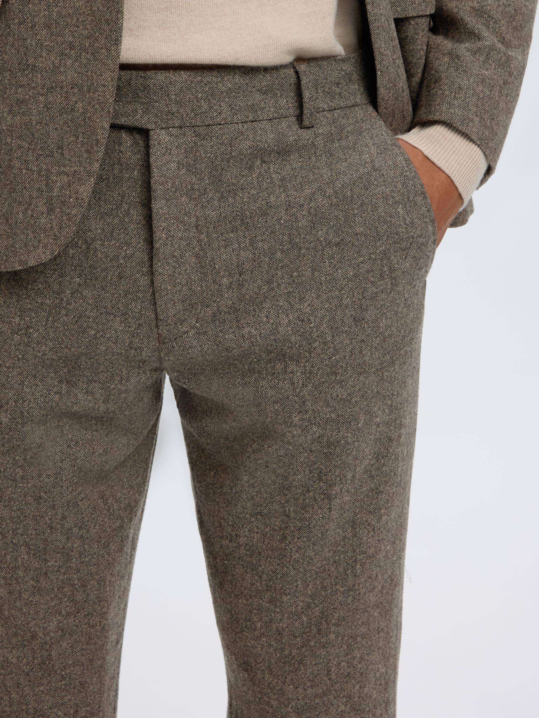 À CARREAUX EN LAINE MÉLANGÉE PANTALON