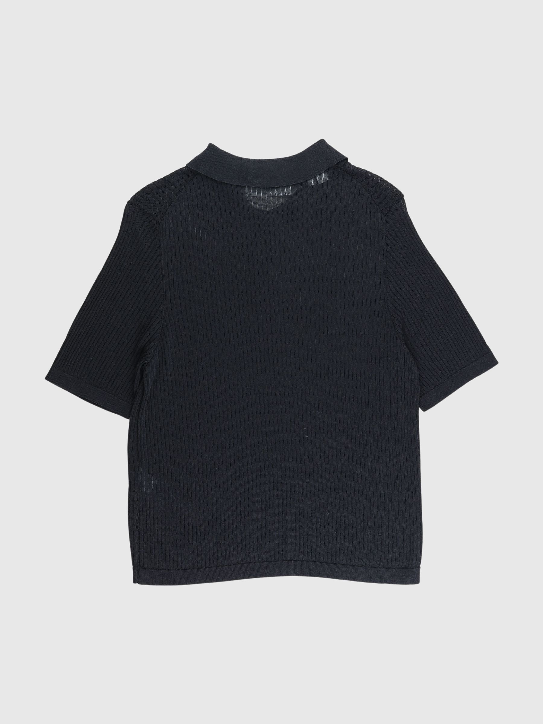 SHORT SLEEVED KNITTED POLO SHIRT