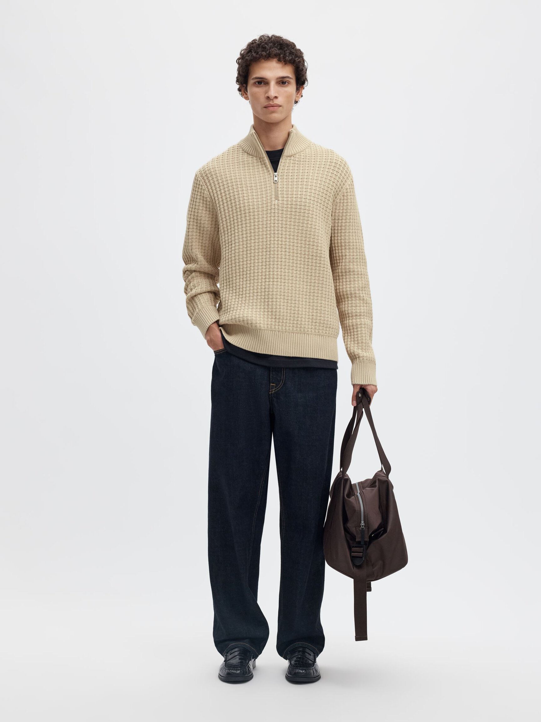 ORGANIC COTTON HALF-ZIP JUMPER