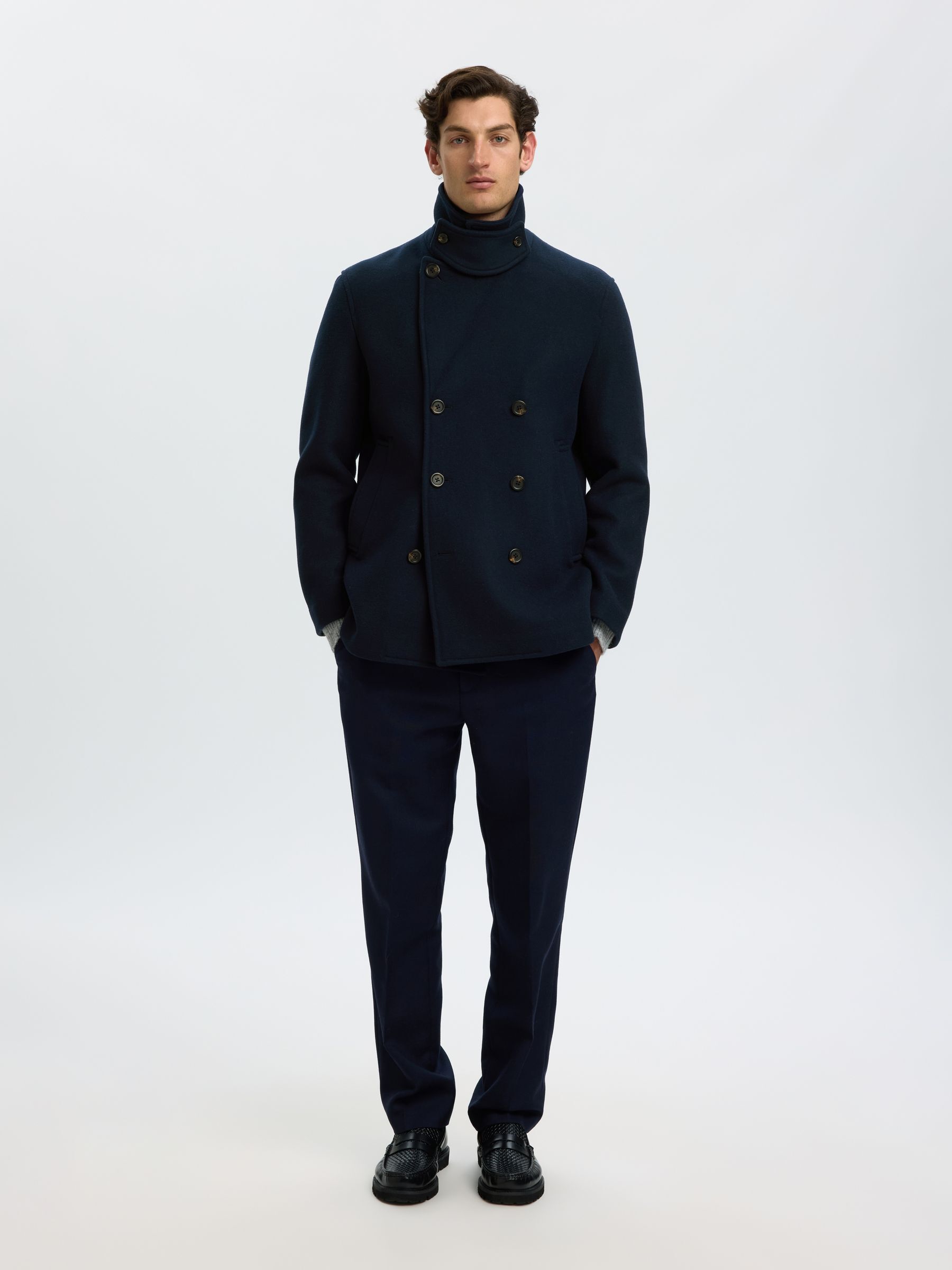 WOOL BLEND PEACOAT