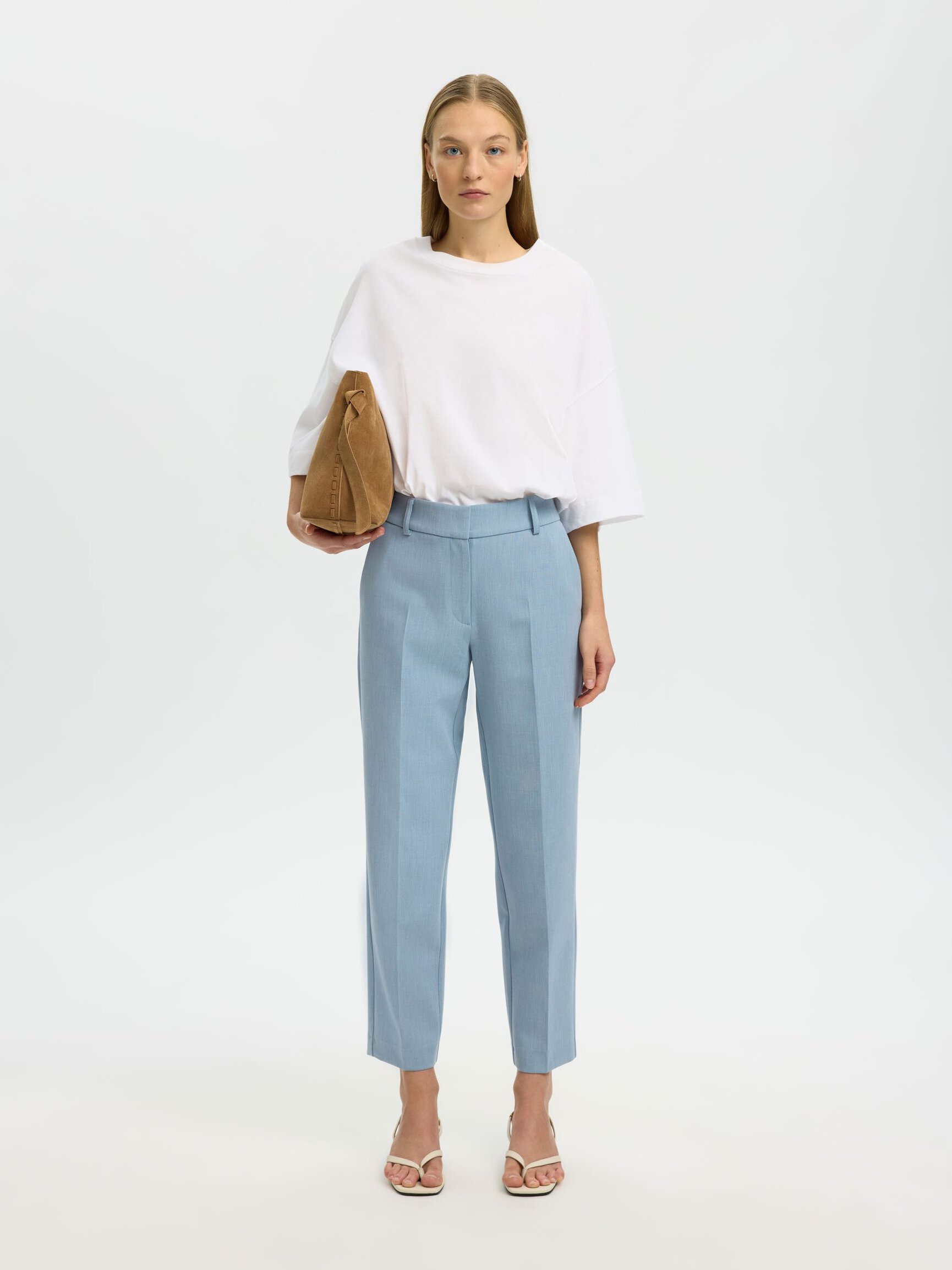 CROPPED TAPERED TROUSERS
