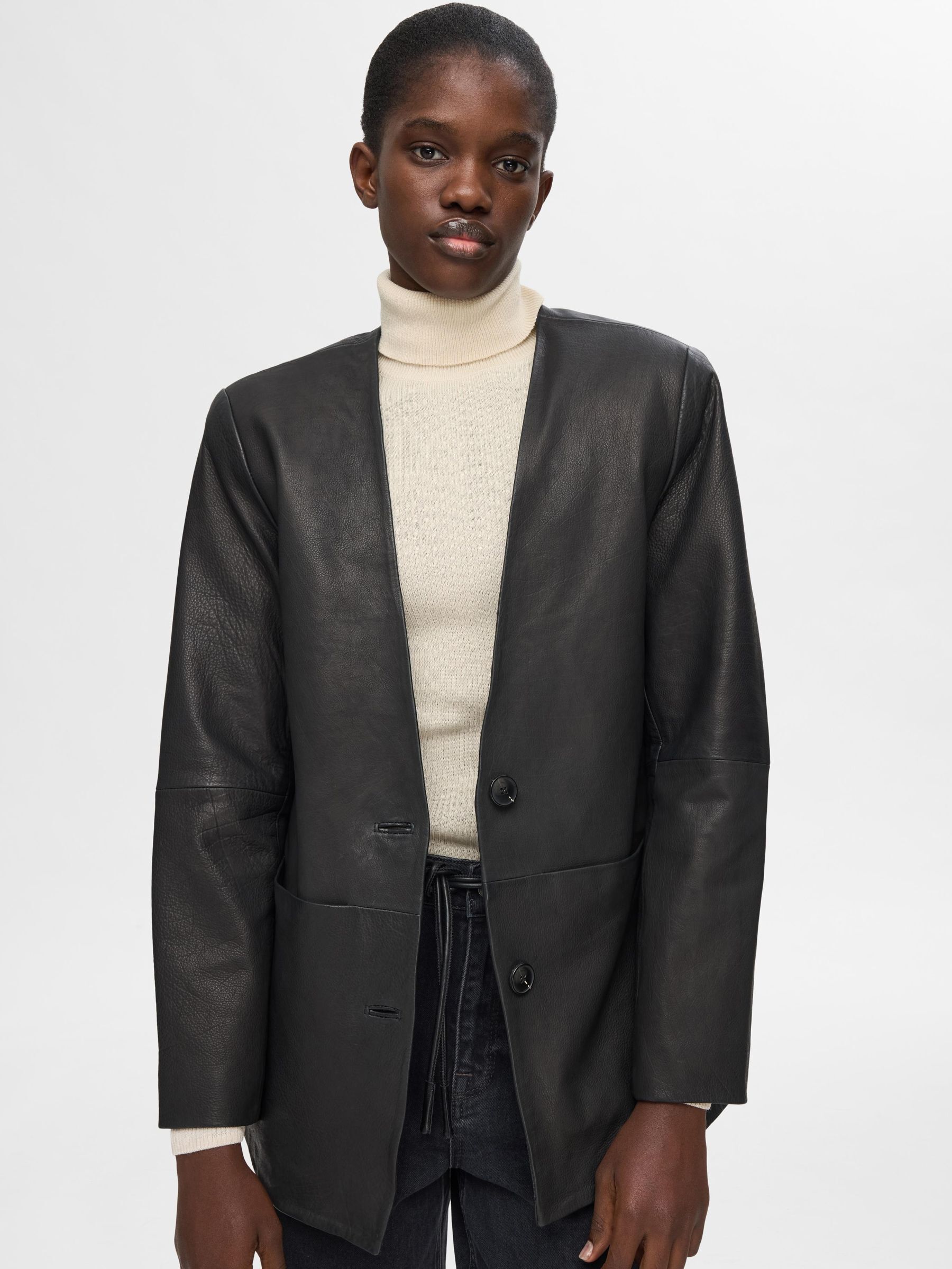 RIBBED WOOL BLEND TURTLENECK