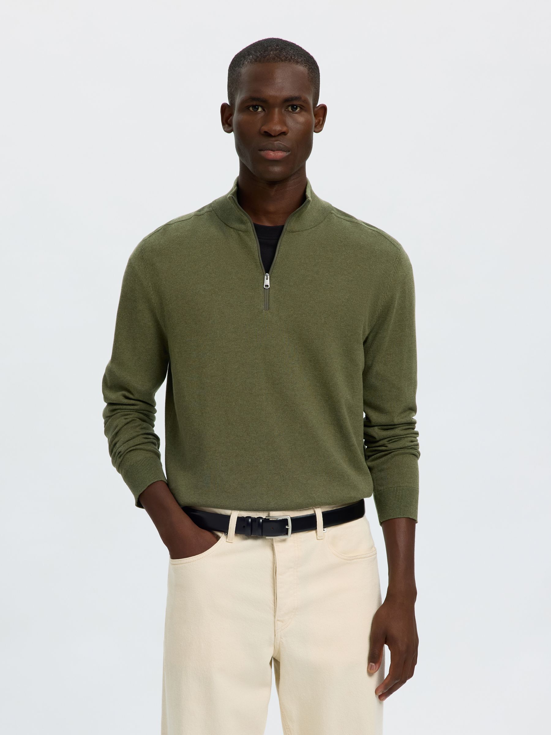 HALF-ZIP KNITTED JUMPER