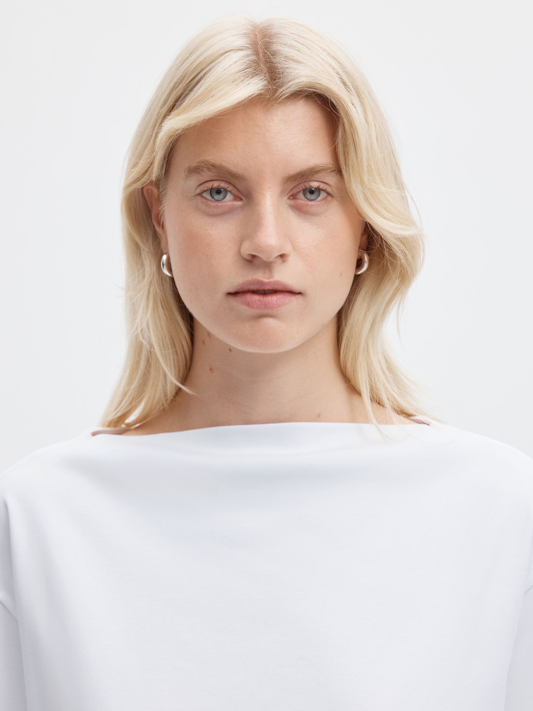 BOAT NECK COTTON LONG-SLEEVED T-SHIRT