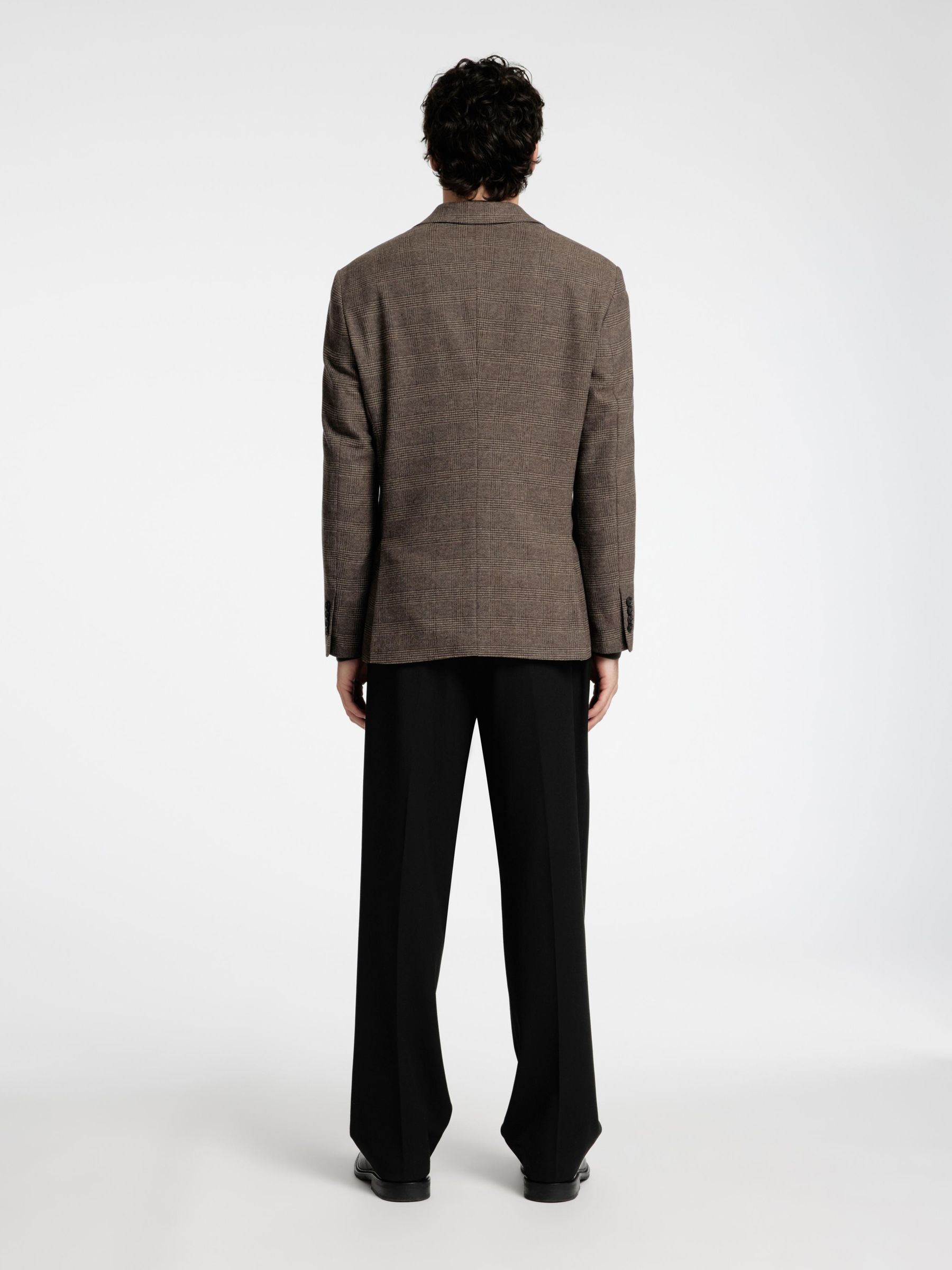 CHECKED WOOL BLEND  BLAZER