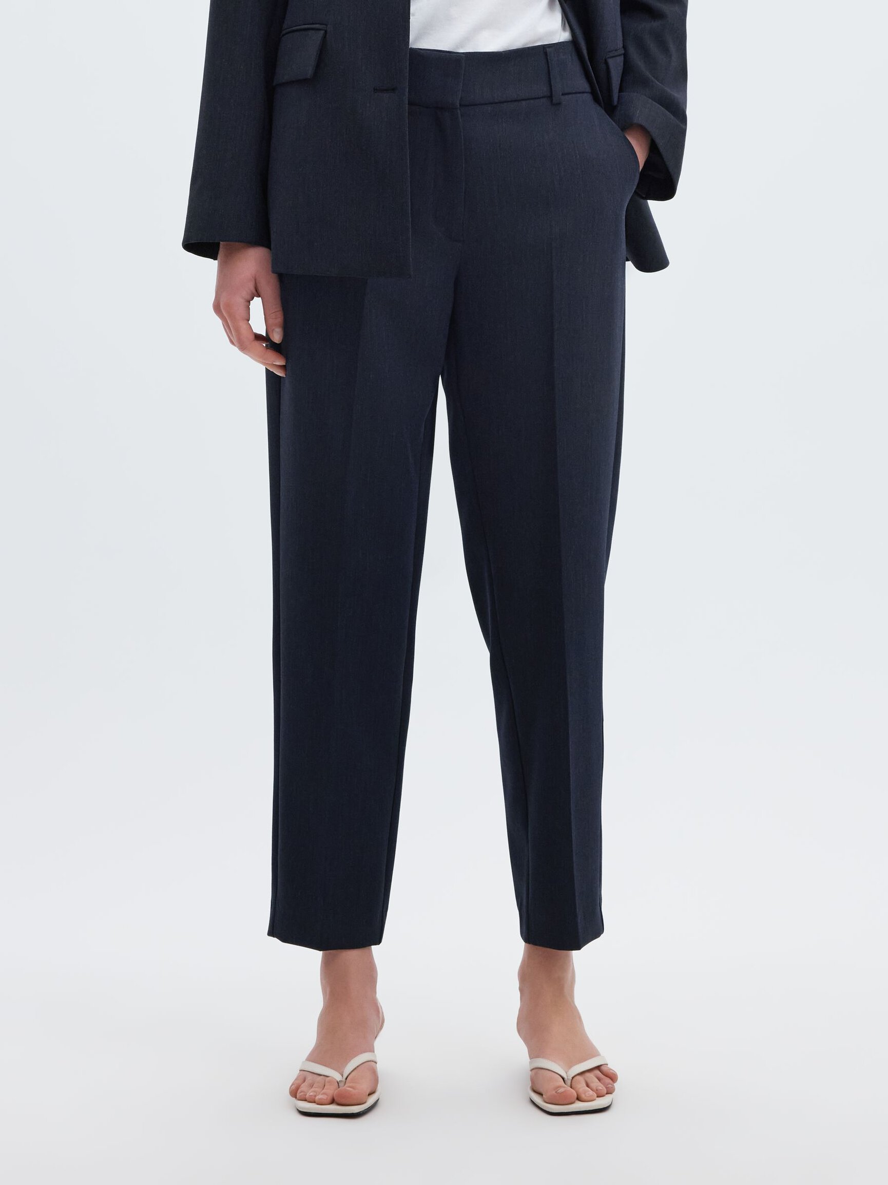 VISCOSE BLEND CROPPED TROUSERS