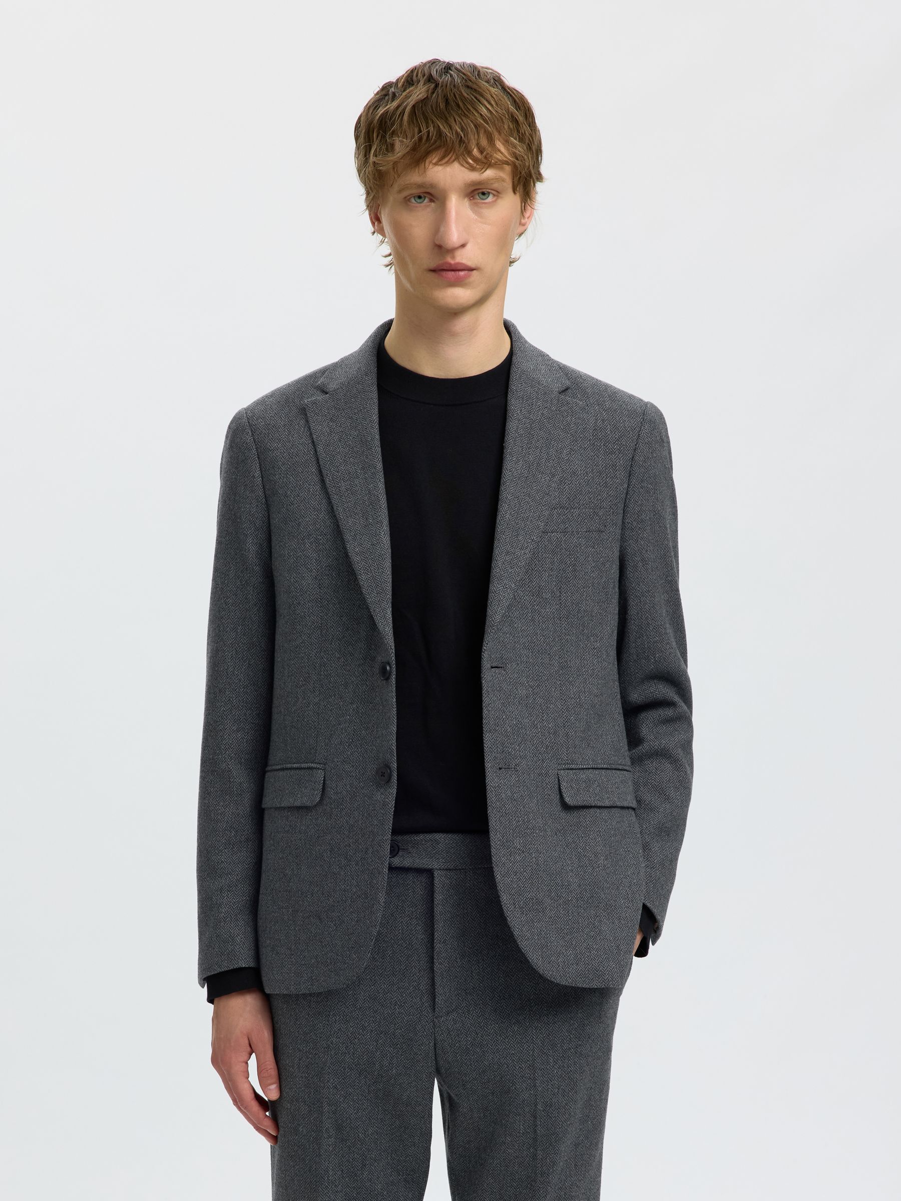 CHECKED WOOL BLEND  BLAZER
