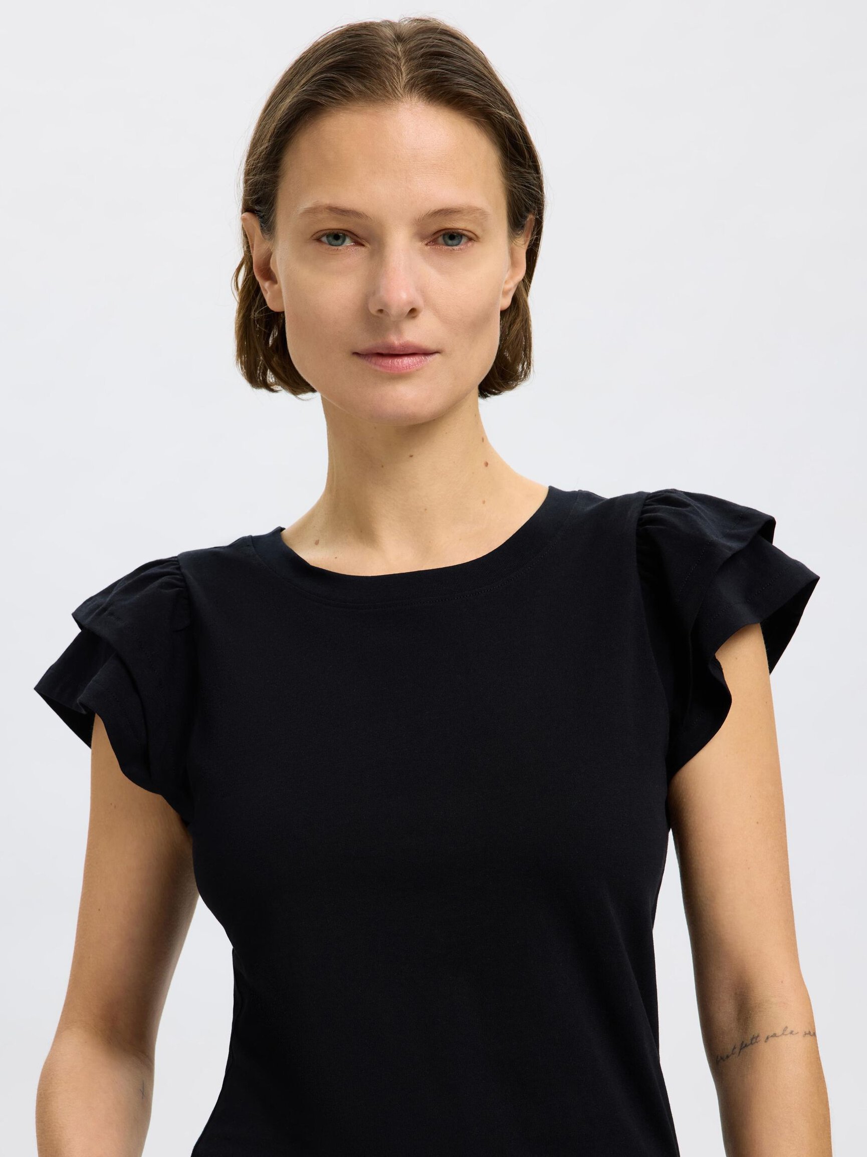 COTTON RUFFLED T-SHIRT