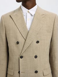 SLIM FIT DOUBLE-BREASTED BLAZER, Sand, highres