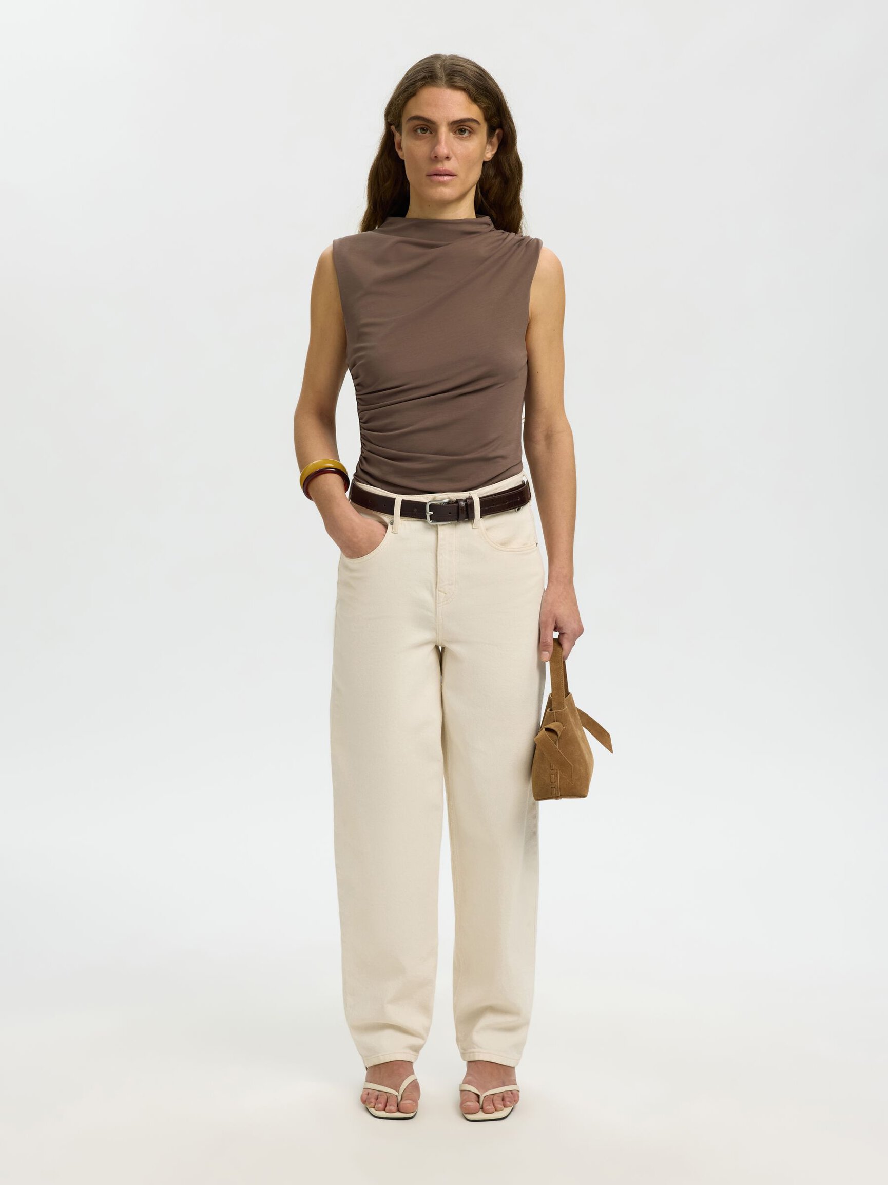 DRAPED SLEEVELESS TOP